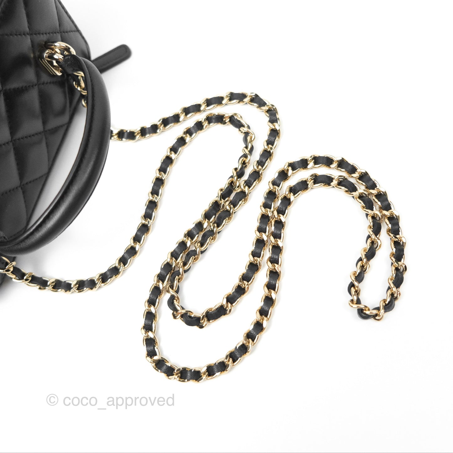 Chanel Vanity Rectangular Top Handle Black Lambskin Gold Hardware