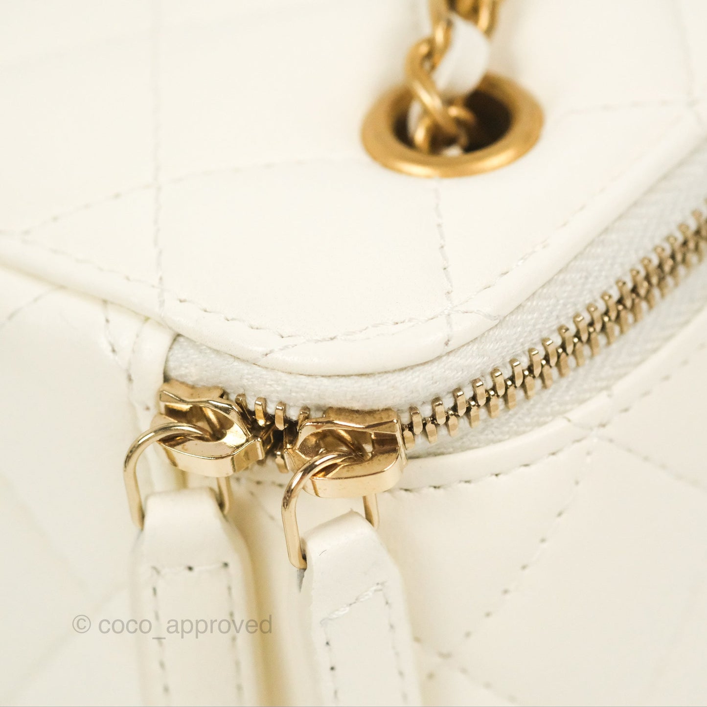 Chanel Mini Pearl Crush Vanity With Chain White Gold Hardware