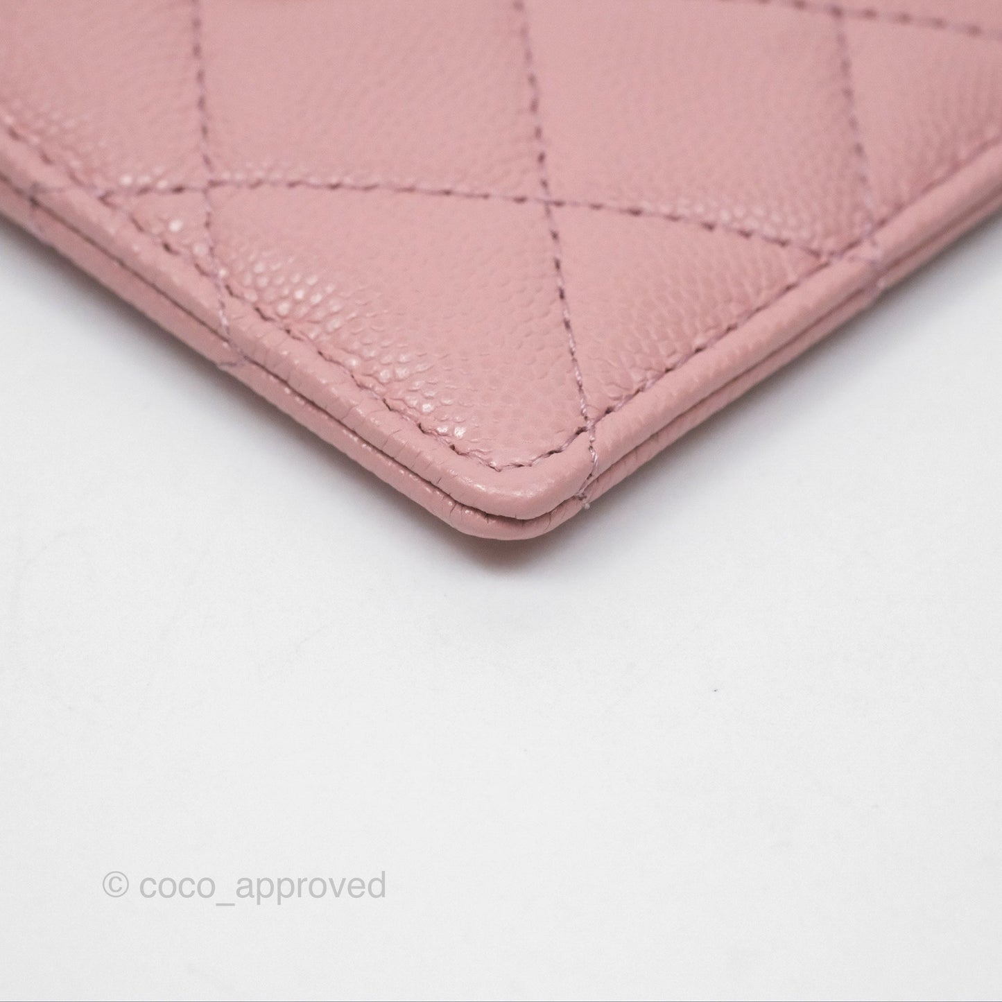 Chanel CC Resin Stone Card Holder Pink Caviar 23K