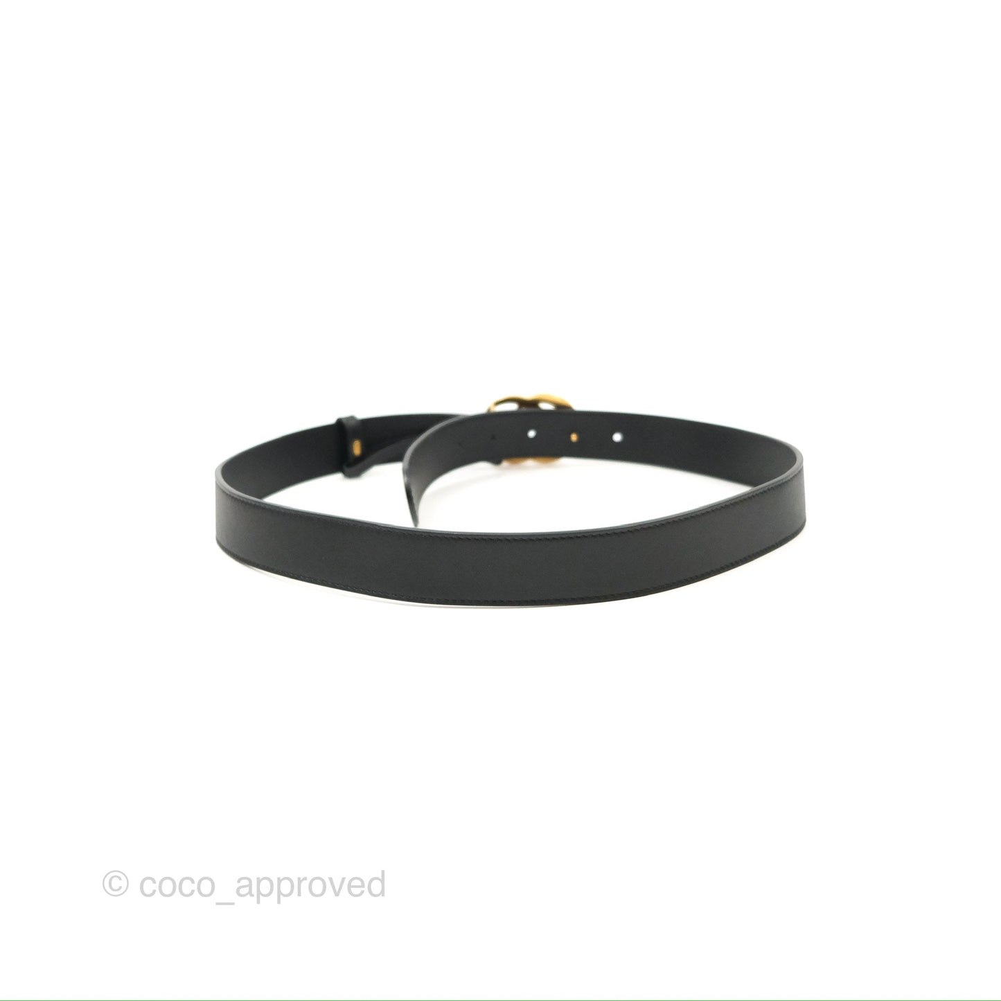 Gucci Double GG 20mm Belt Black Calfskin 85 34