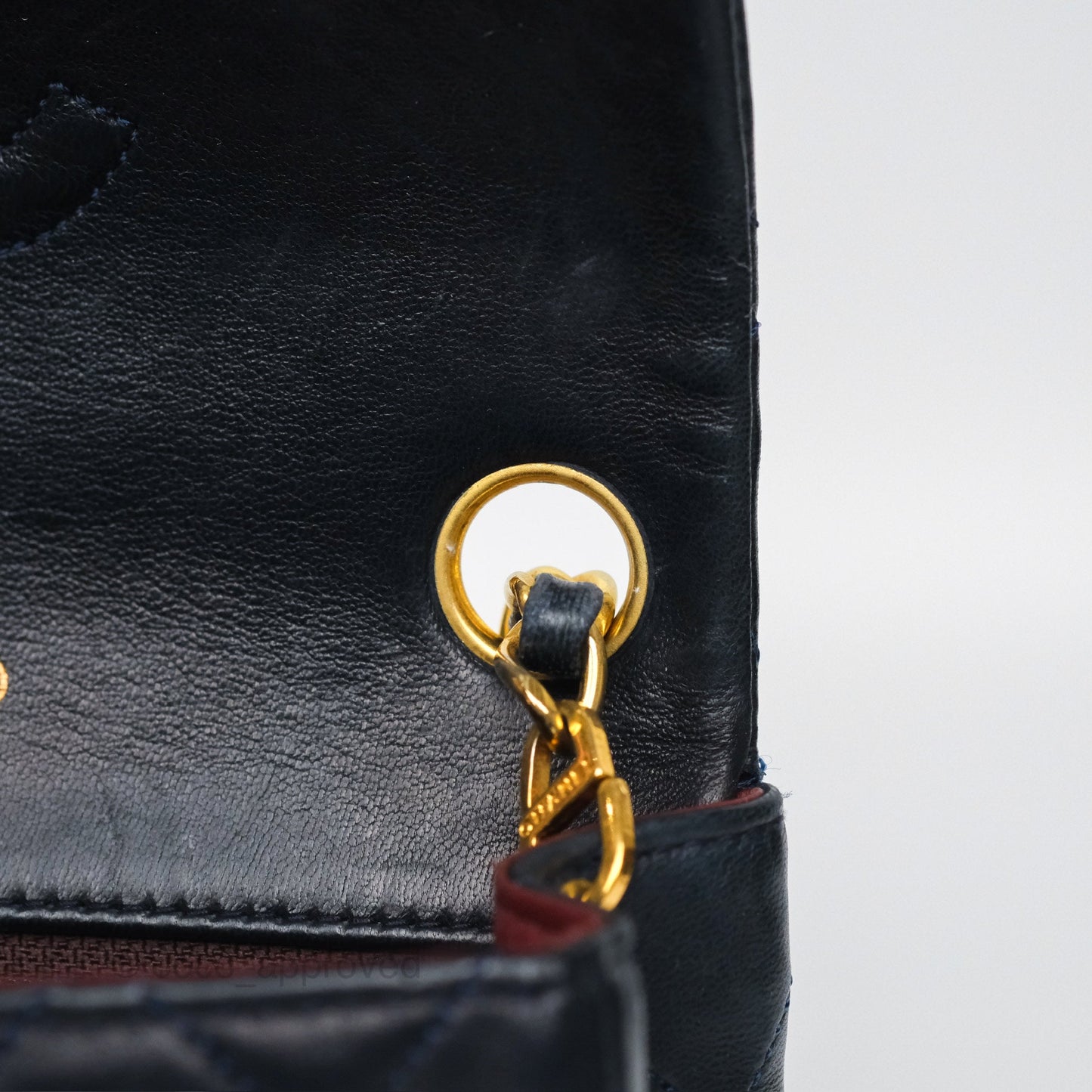 Chanel Vintage Mini Square Navy Lambskin 24K Gold Hardware