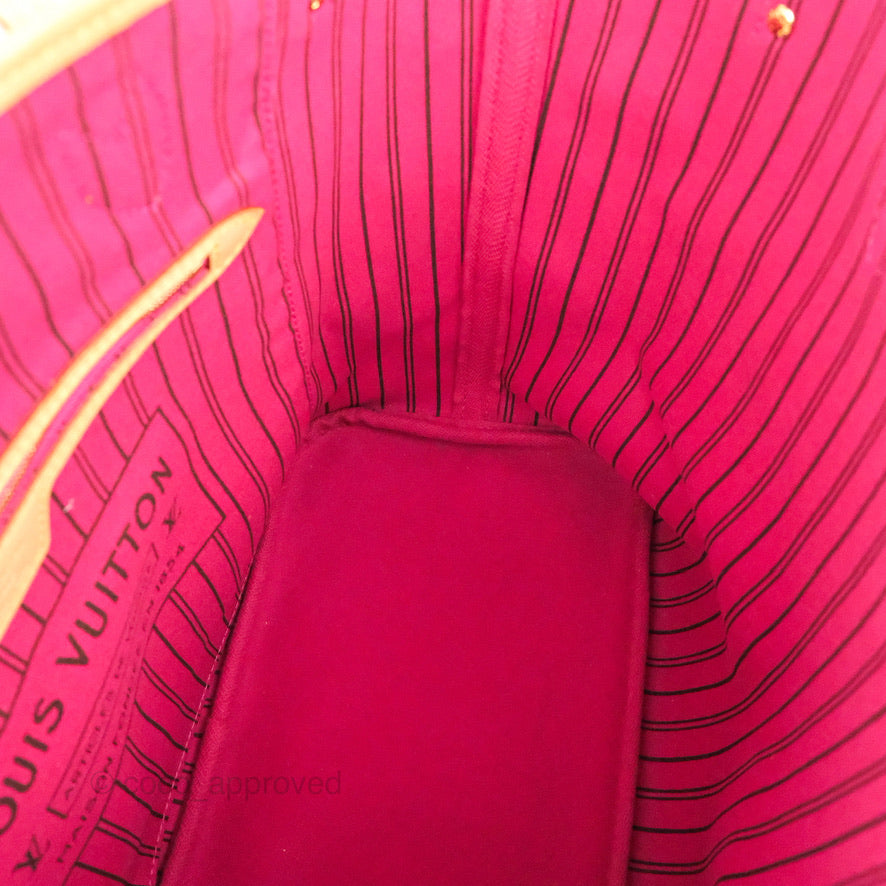Louis Vuitton Neverfull MM Tote Bag Monogram Canvas Fuchsia