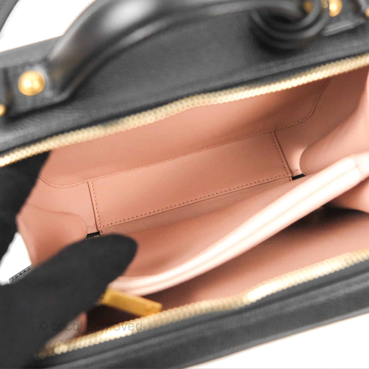 Chanel Quilted Medium CC Filigree Vanity Case Black Caviar Gold Hardware