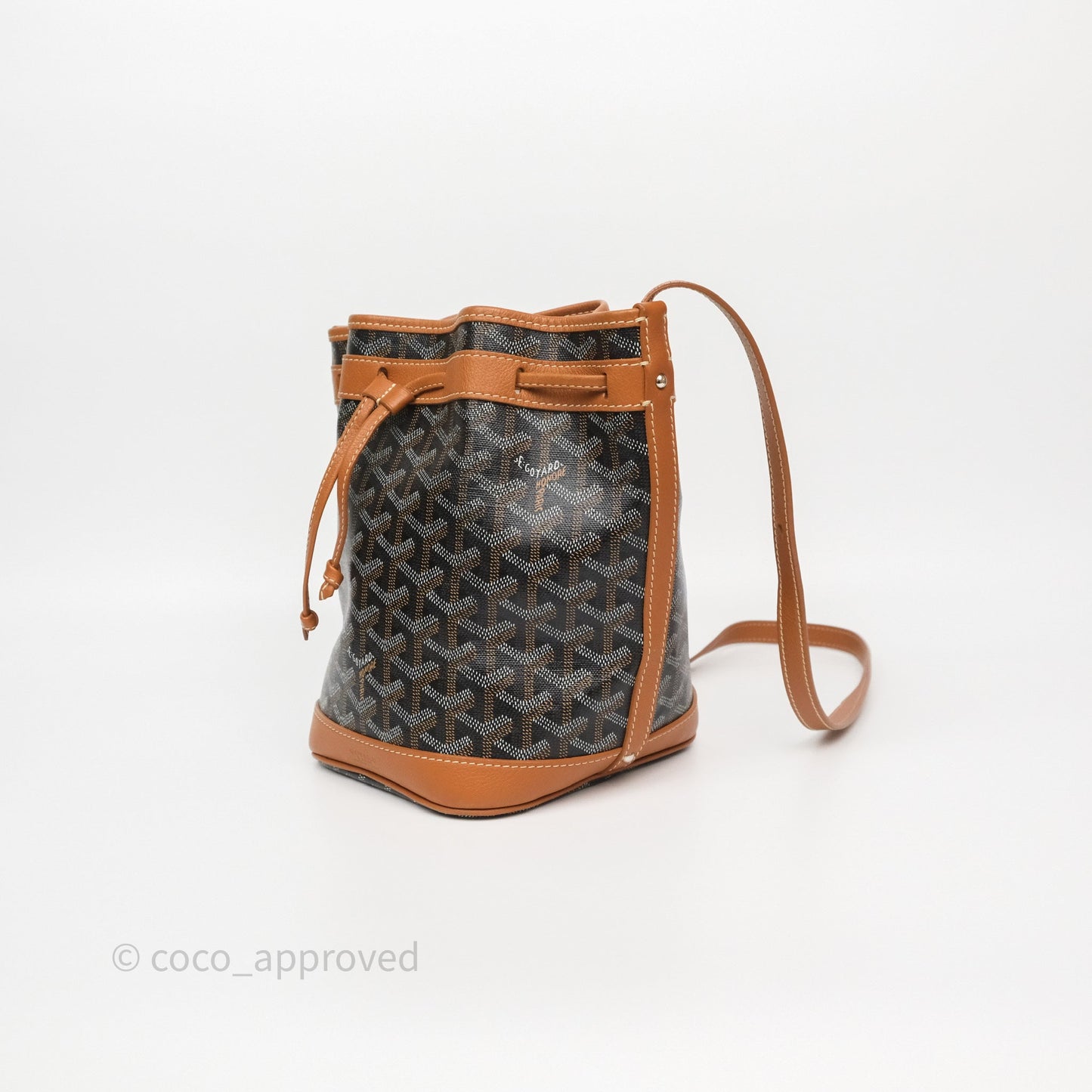 Goyard Petit Flot Bucket Bag Black & Tan Goyardine