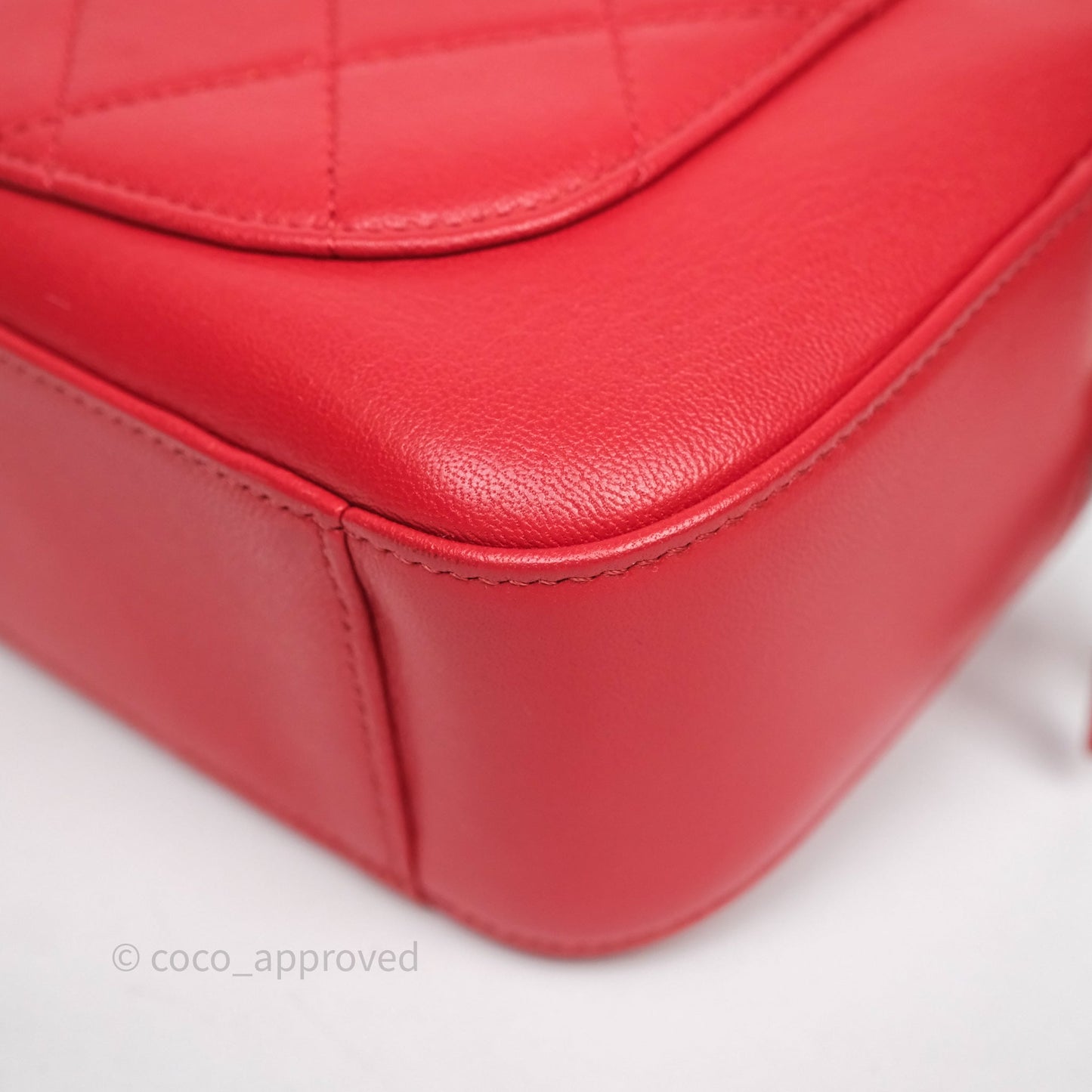 Chanel Infinity Camera Case Red Goatskin Aged Gold Hardware