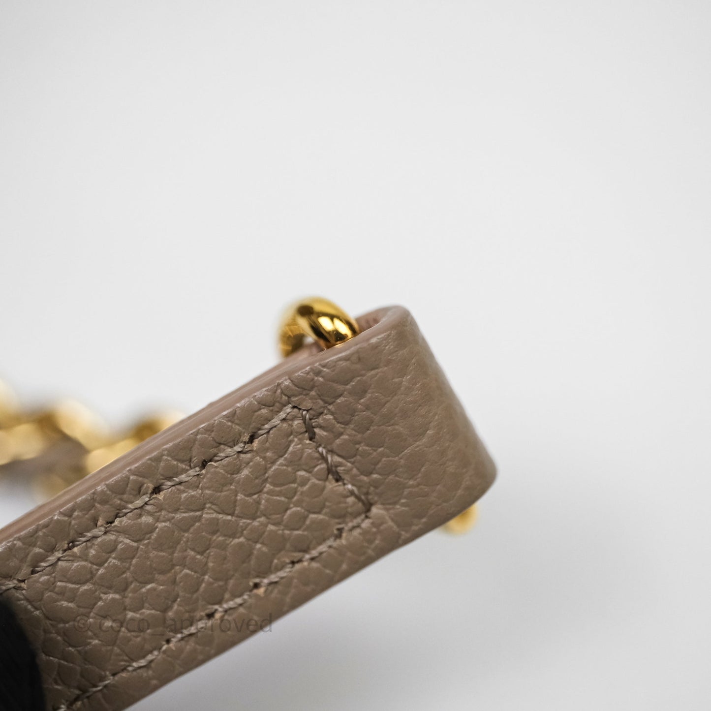 Louis Vuitton Monogram Empreinte Tourterelle Vanity PM Beige Gold Hardware