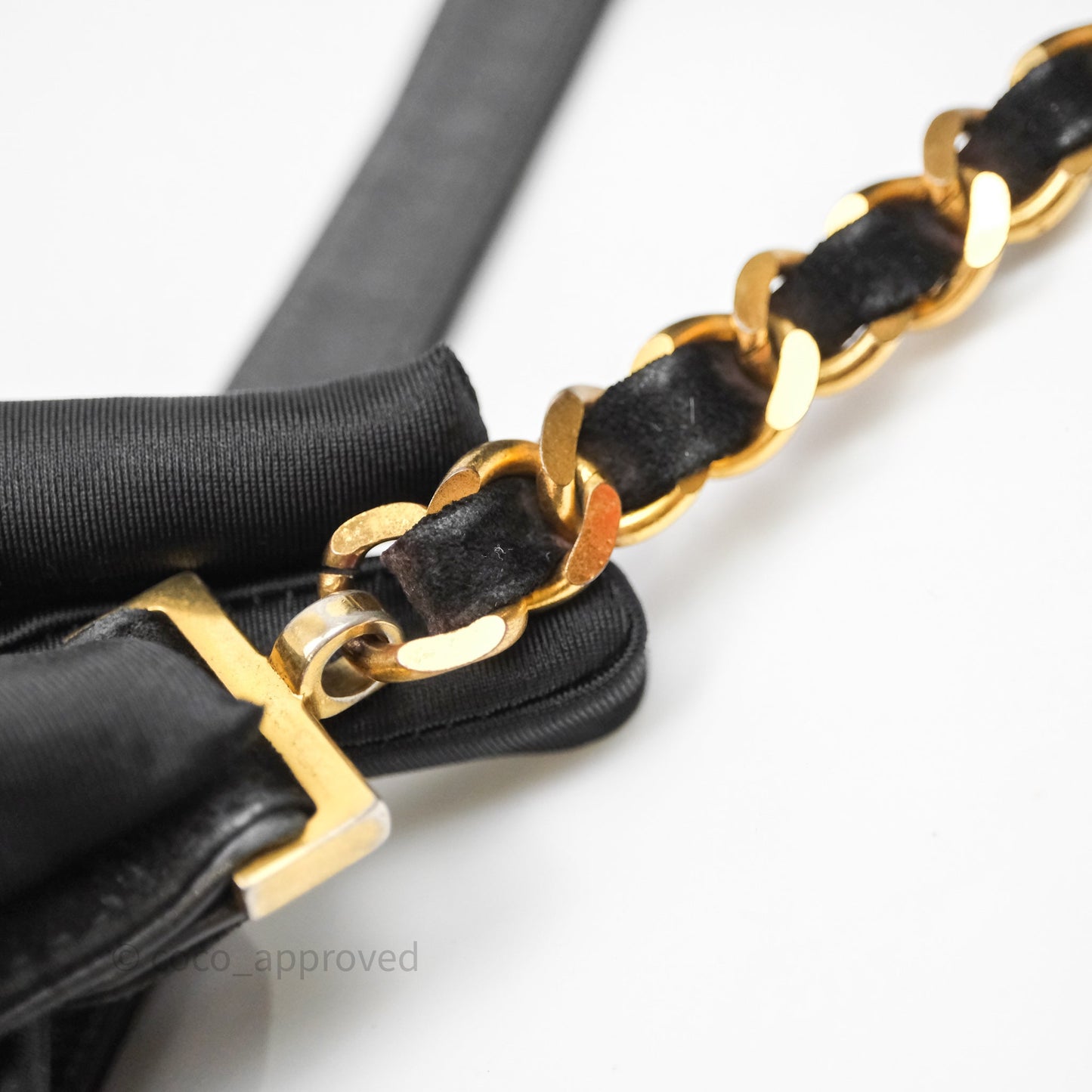 Chanel Vintage Quilted Suede CC Backpack Black Gold Hardware