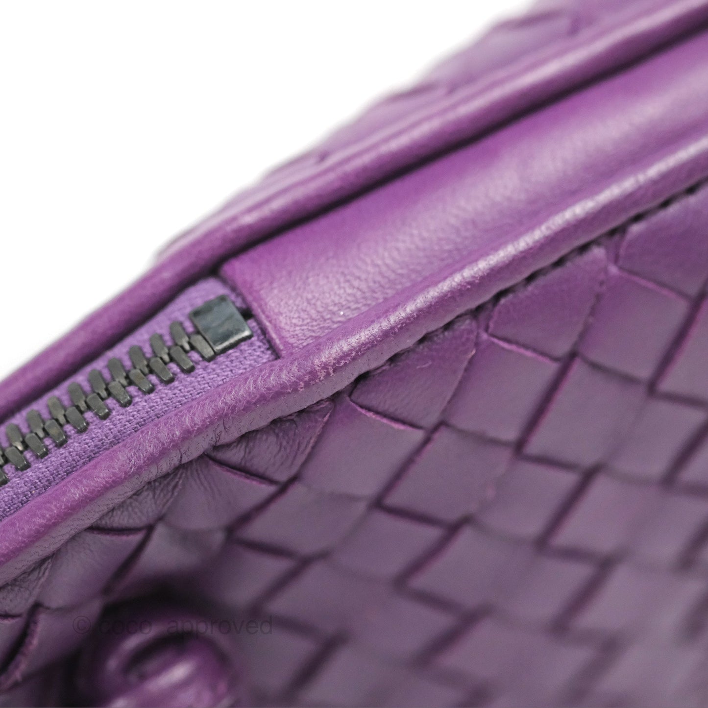 Bottega Veneta Crossbody Bag Intrecciato Leather Purple