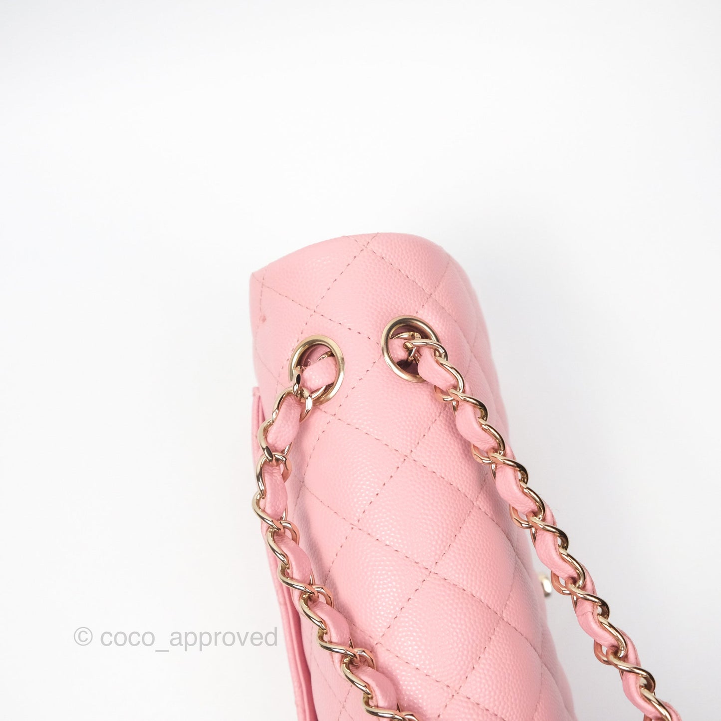 Chanel Small Classic Flap Quilted Sakura Pink Caviar Gold Hardware 22C
