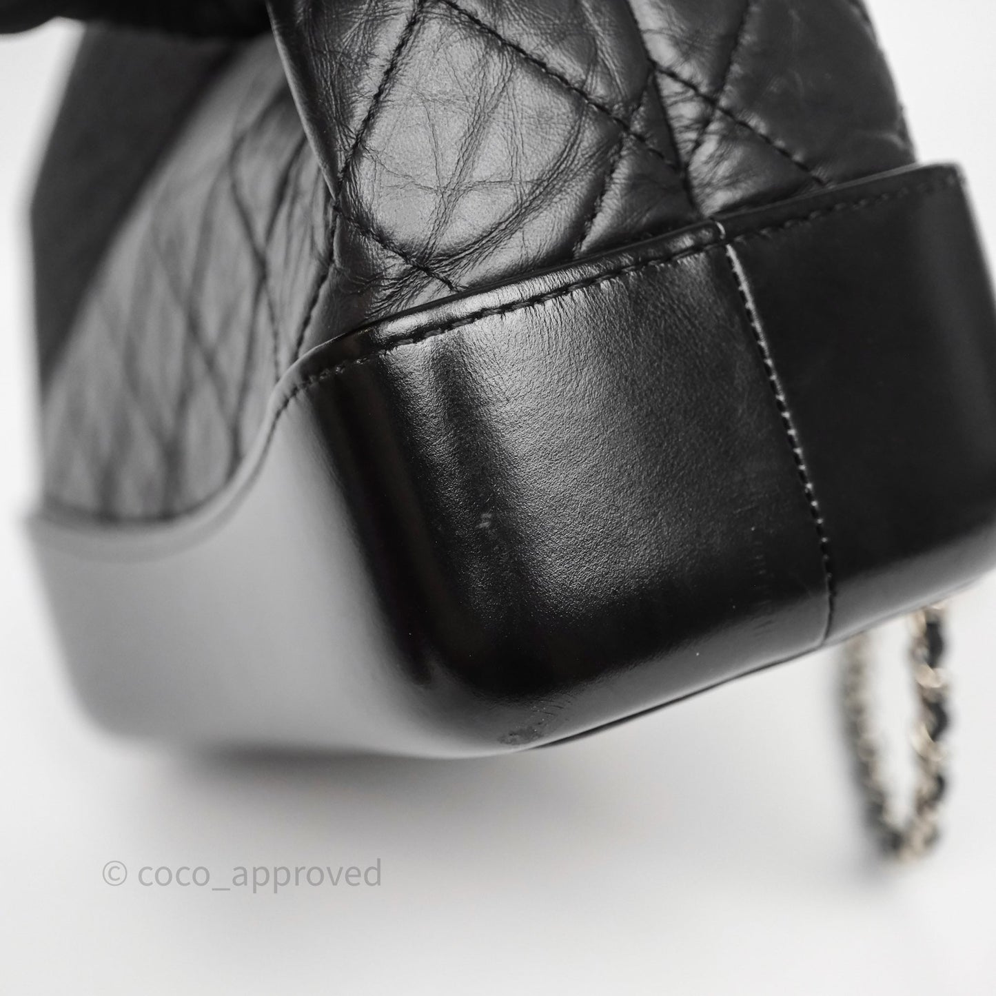 Chanel Small Gabrielle Backpack Quilted Black Aged Calfskin
