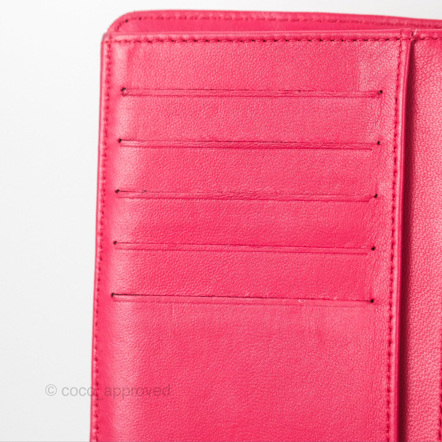 Chanel Quilted Classic French Wallet Lambskin Red Silver Hardware