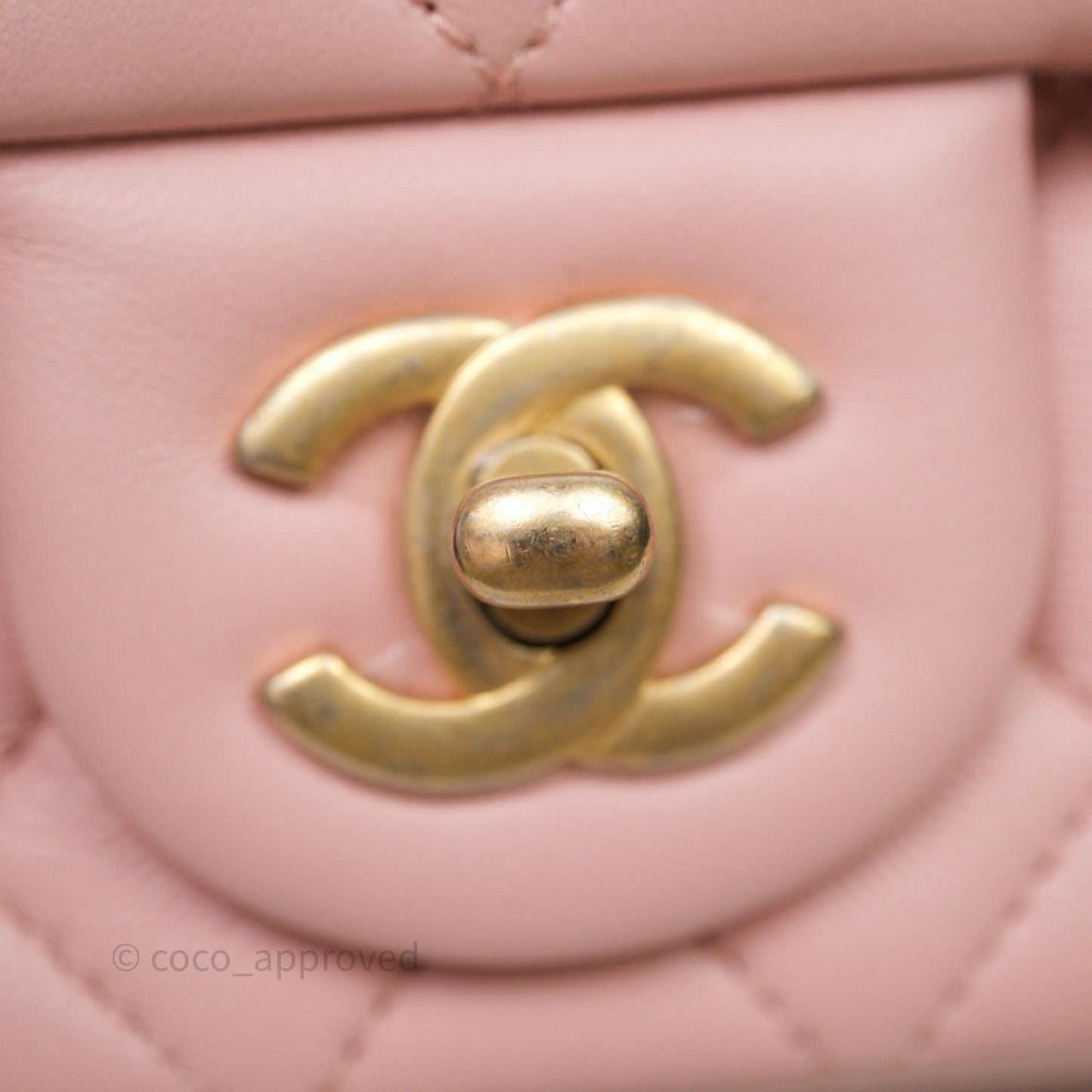Chanel Quilted Mini Square Flap with Camellia Adjustable Chain Pink Clair Lambskin