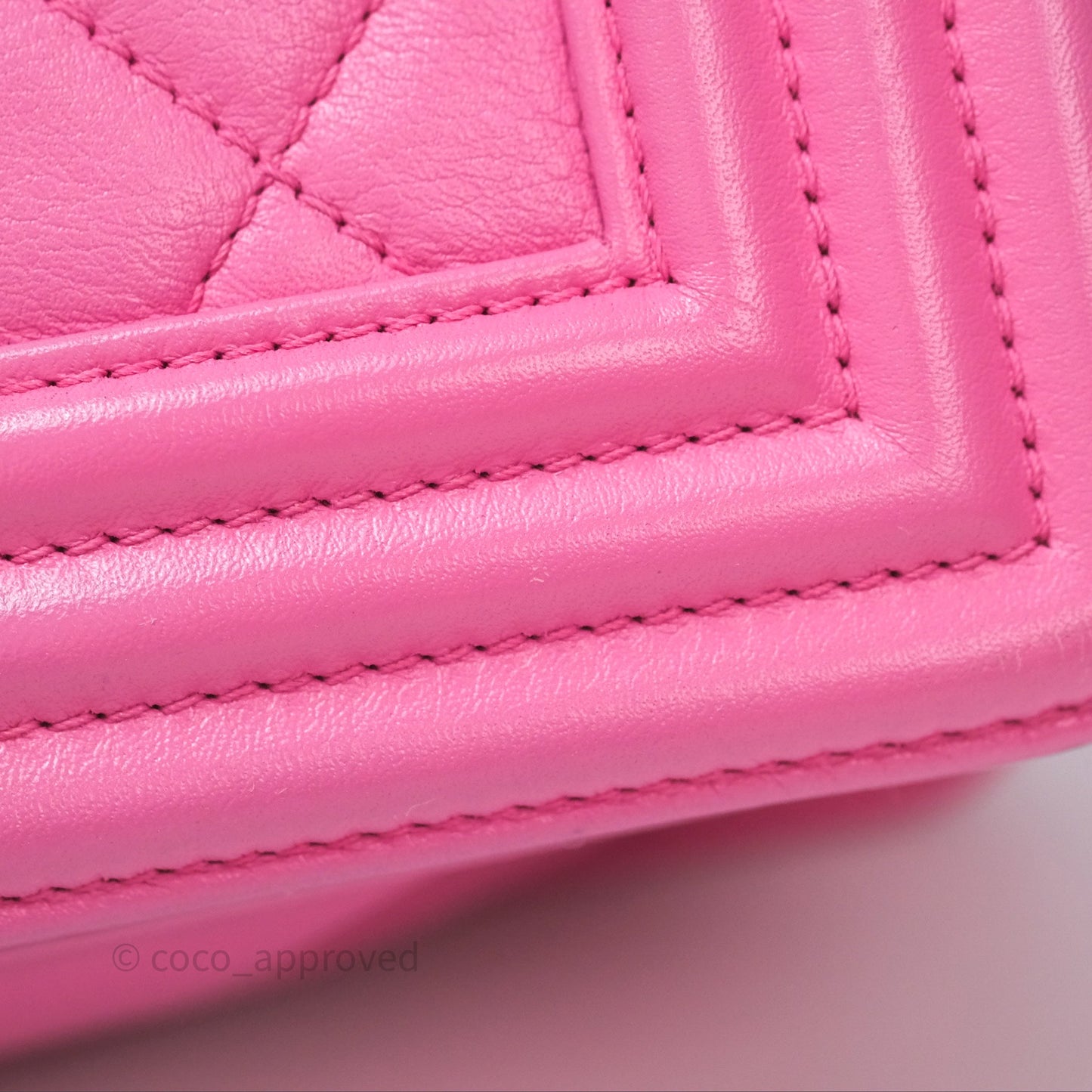 Chanel Small Boy Pink Calfskin Aged Gold Hardware