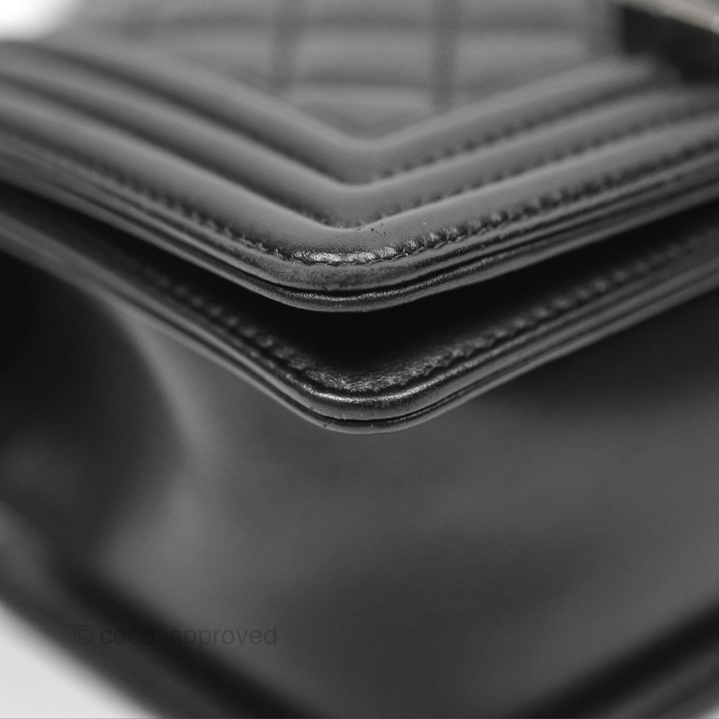 Chanel Small Boy Black Calfskin Ruthenium Hardware