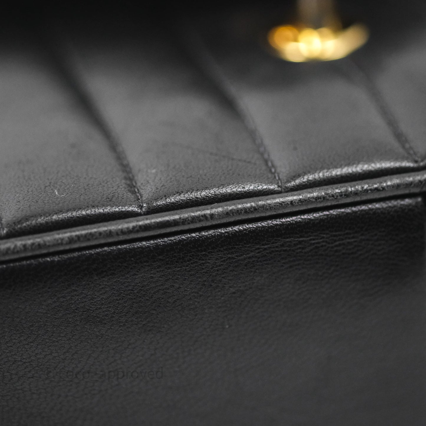 Chanel Vintage Chevron Envelope Flap Bag Black Lambskin 24K Gold Hardware