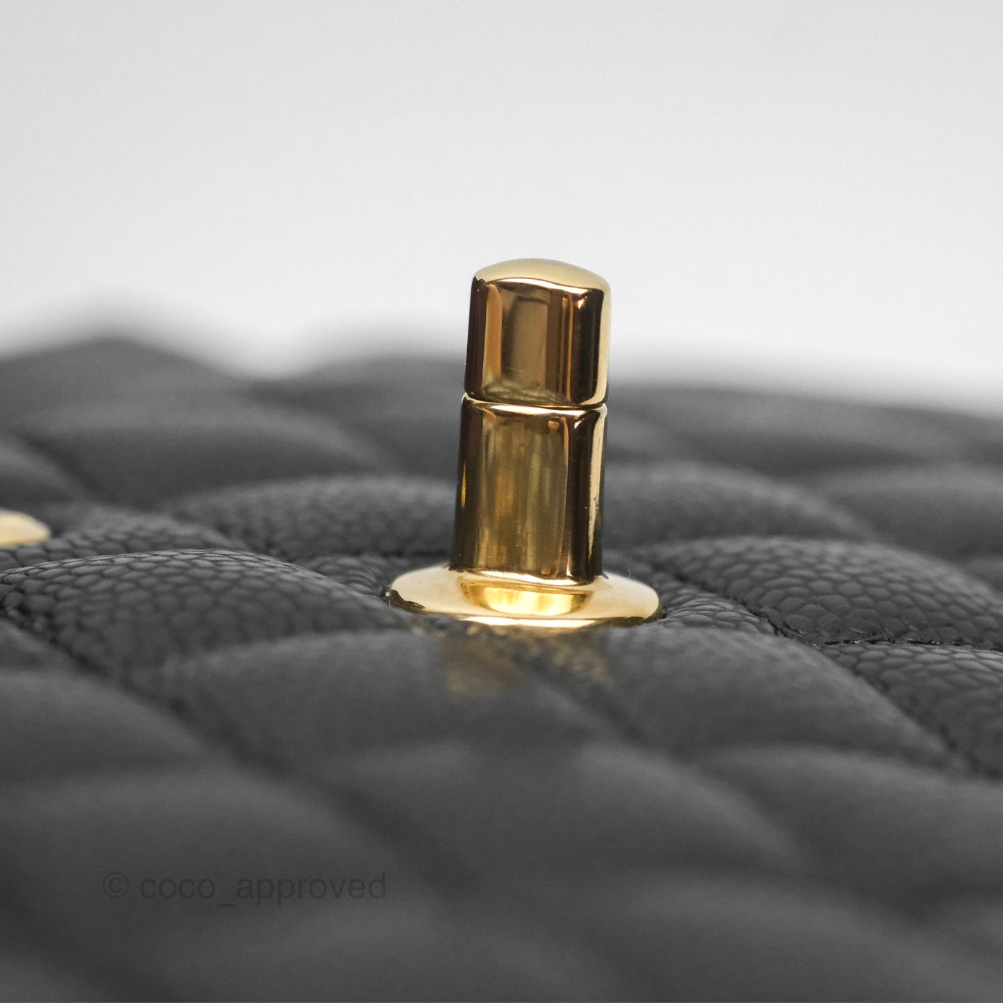 Chanel Small S/M Classic Flap Quilted Black Caviar Gold Hardware
