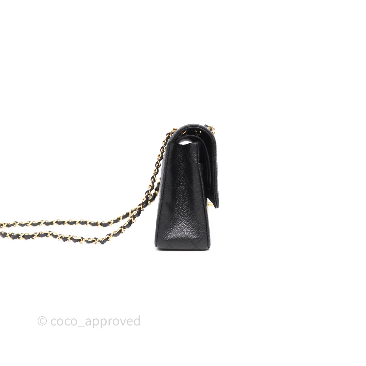 Chanel Classic M/L Medium Flap Quilted Black Caviar Gold Hardware