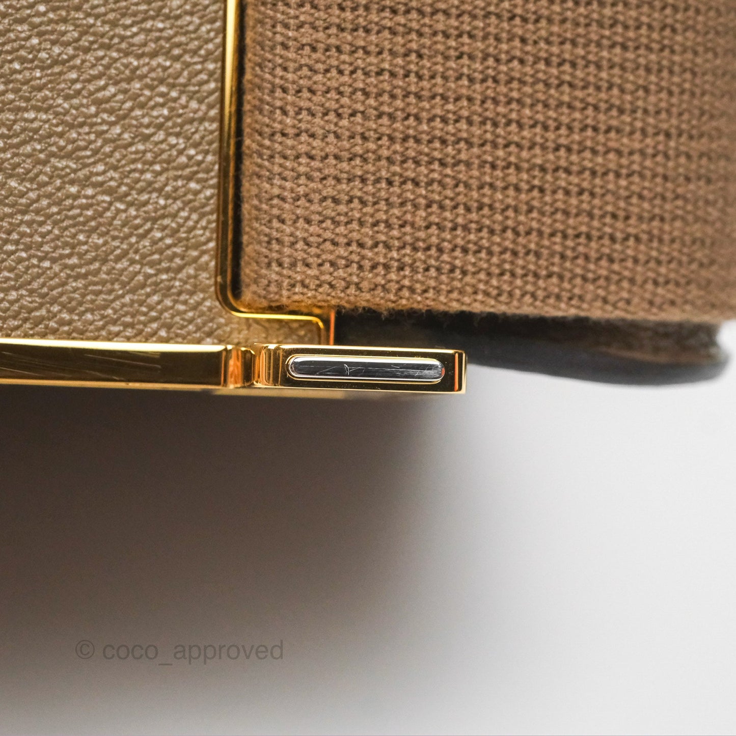Hermès Geta Bag Etoupe Chevre Mysore Gold Hardware