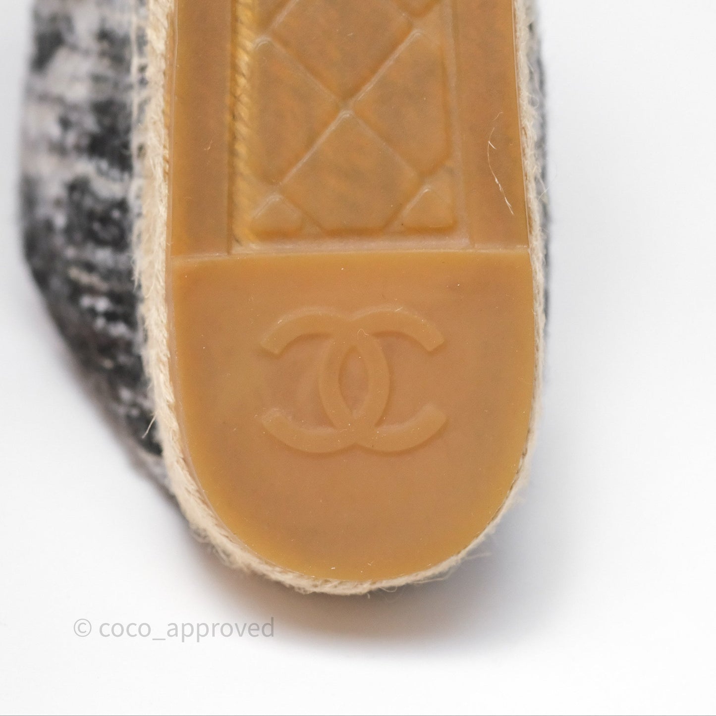 Chanel Espadrille Black Tweed Size 38