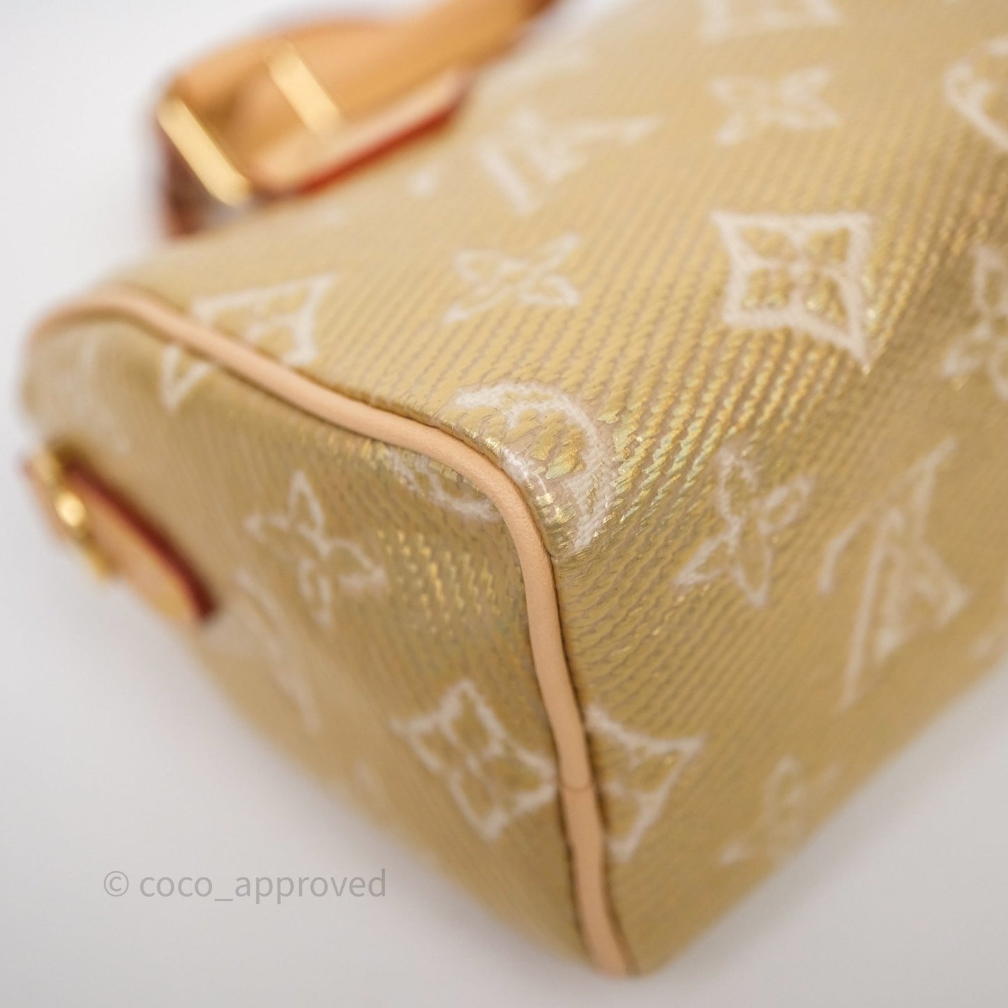 Louis Vuitton Nano Speedy Monogram Gold Jacquard Fabric