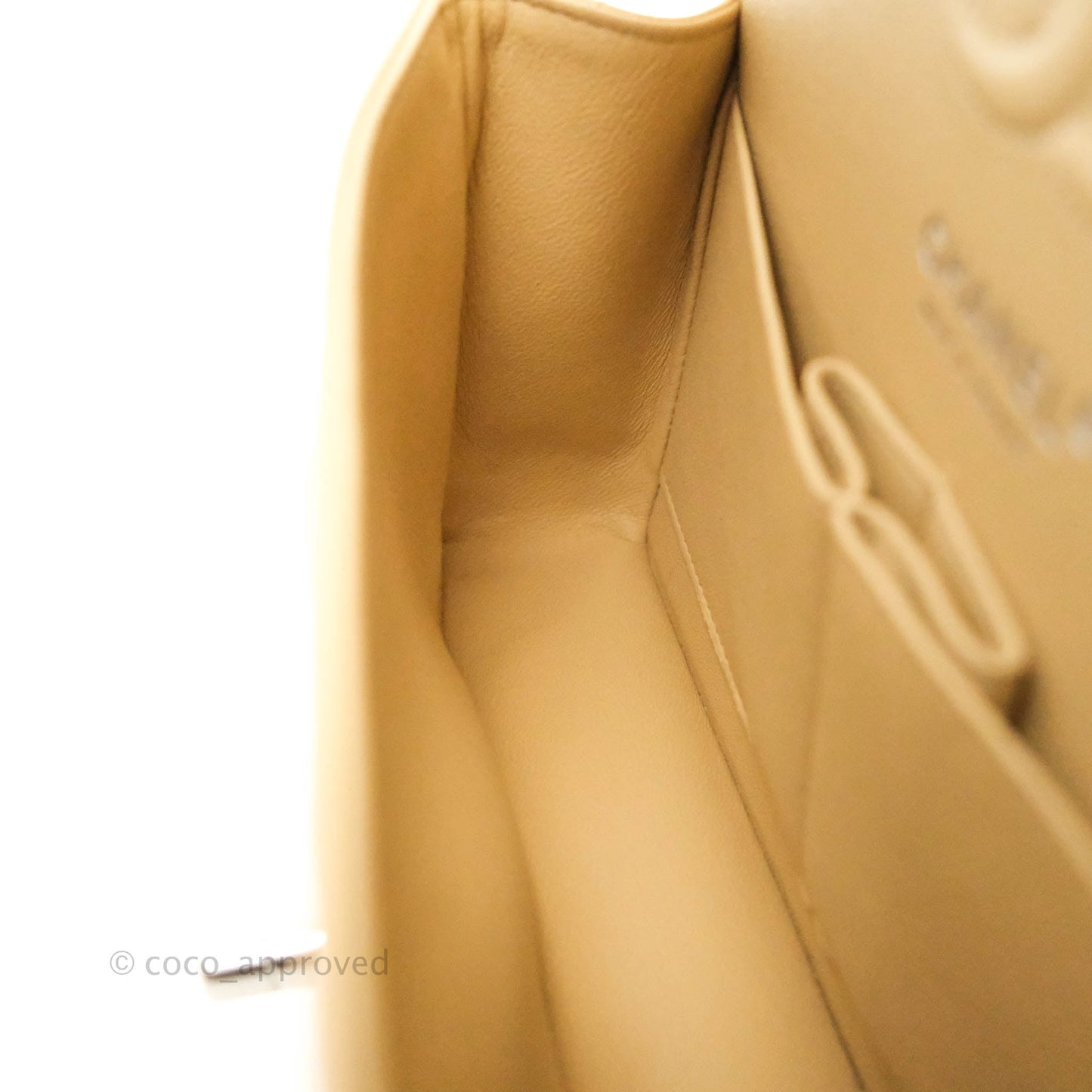 Chanel Classic Small S/M Flap Beige Caviar Silver Hardware