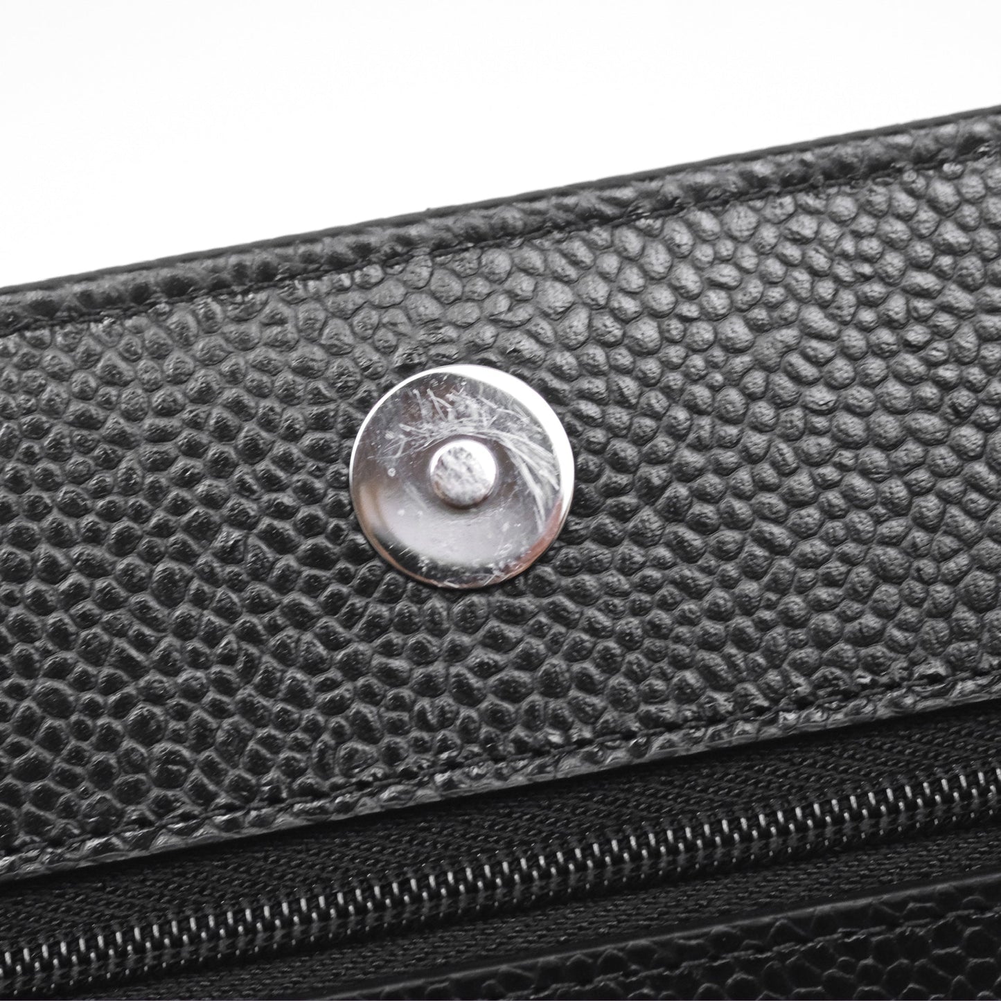 Chanel Classic Wallet On Chain WOC Quilted Black Caviar Silver Hardware