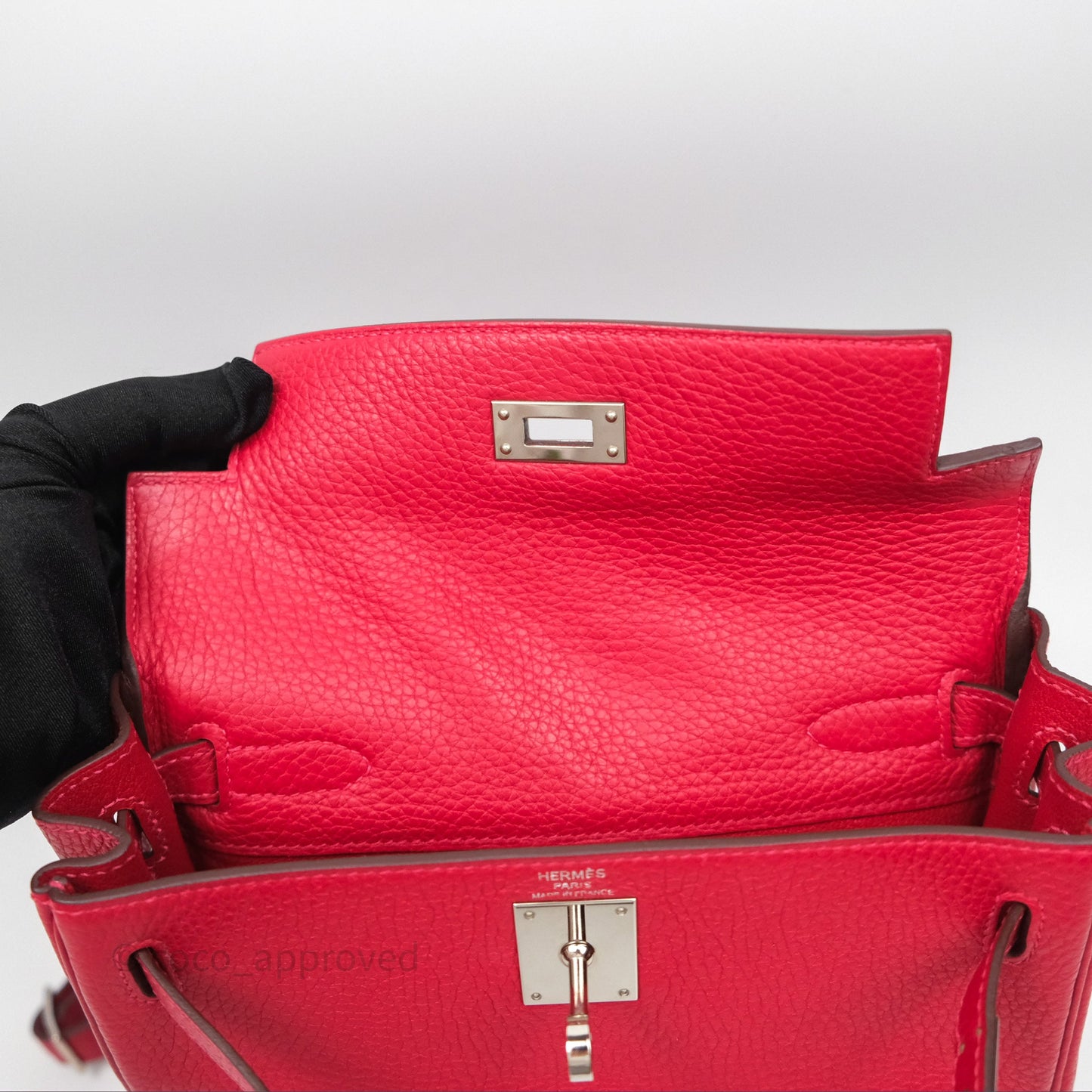 Hermès Kelly Ado Backpack Red Rouge Clemence Palladium Hardware