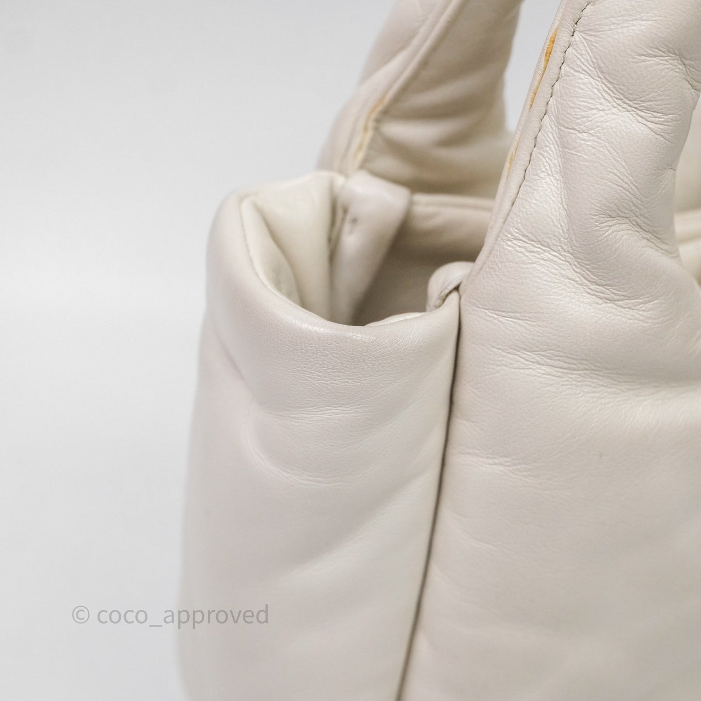 Prada Soft Tote Bag Ivory Silver Hardware