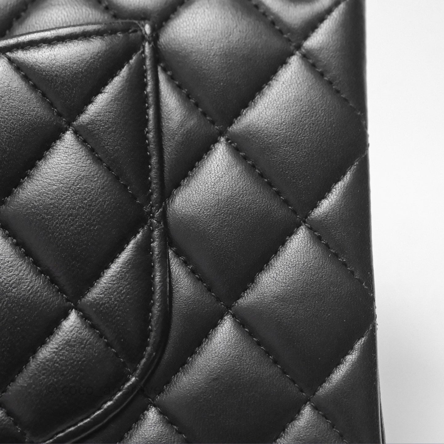 Chanel Classic Quilted M/L Medium Double Flap So Black Lambskin