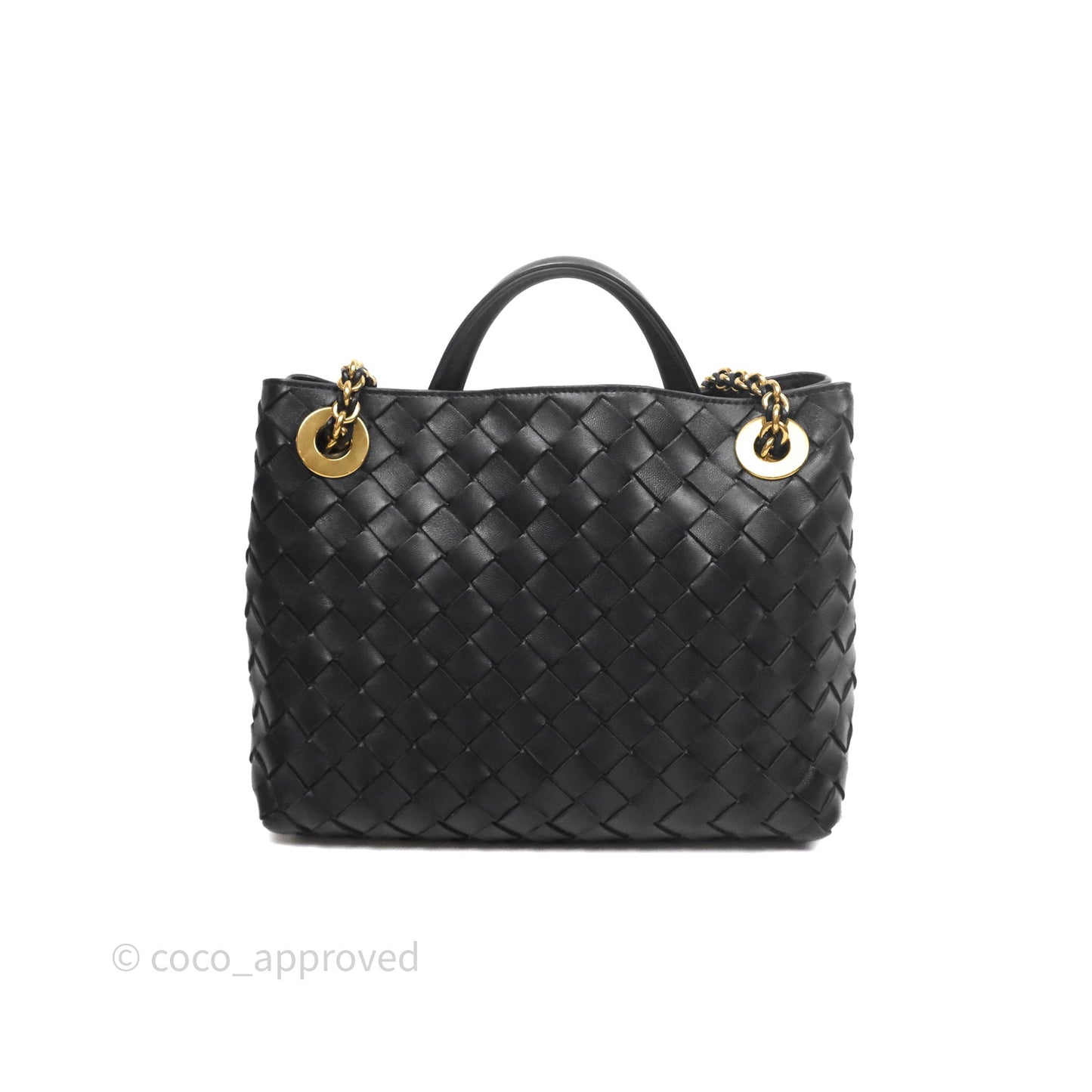 Bottega Veneta Small Andiamo Bag Black Intrecciato Lambskin