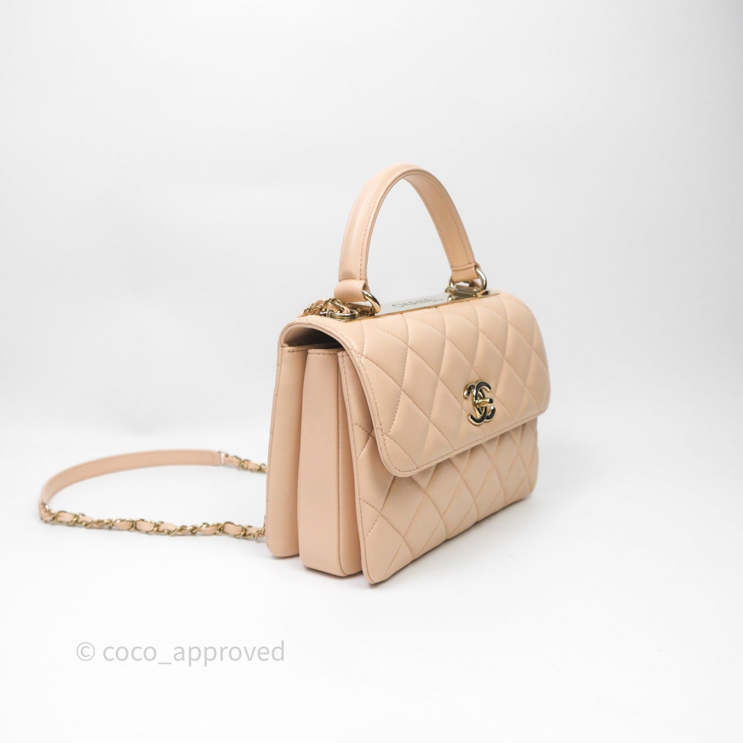 Chanel Small Trendy CC Beige Lambskin Gold Hardware