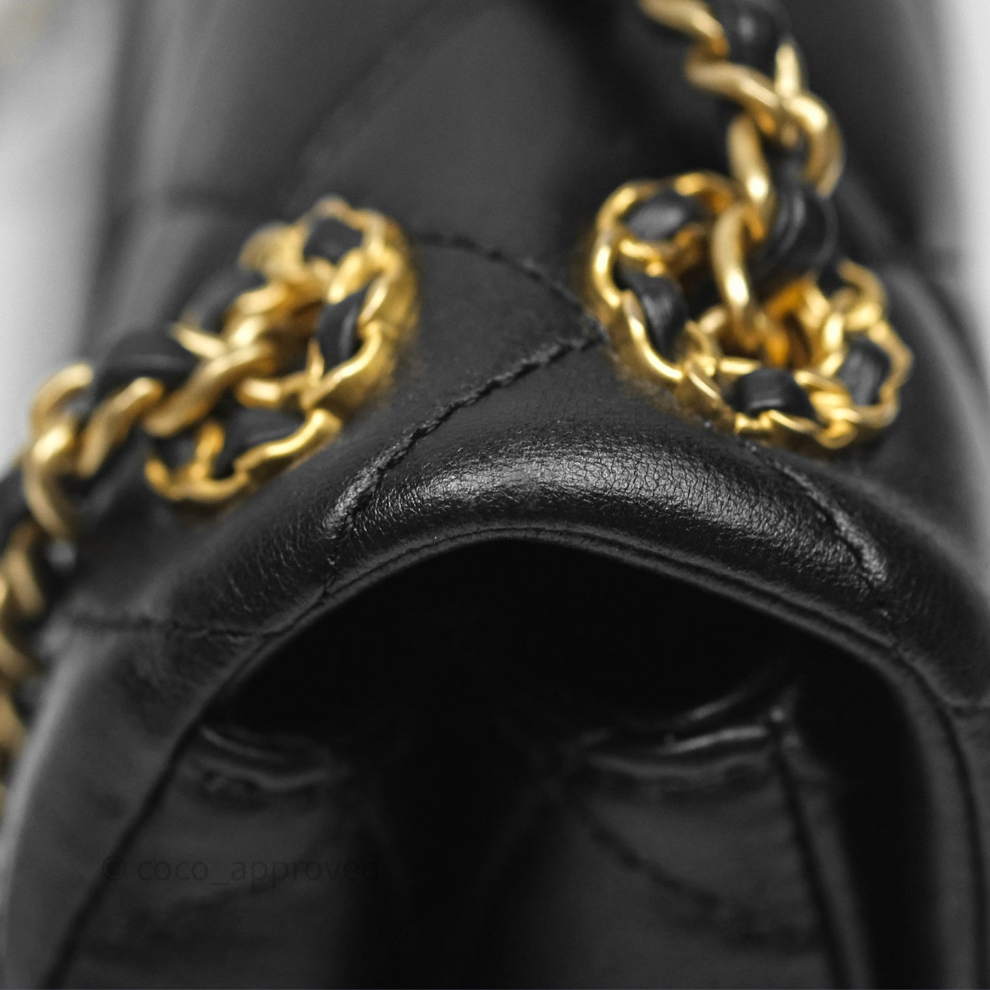 Chanel Flap Bag Black Lambskin Aged Gold Hardware 24P