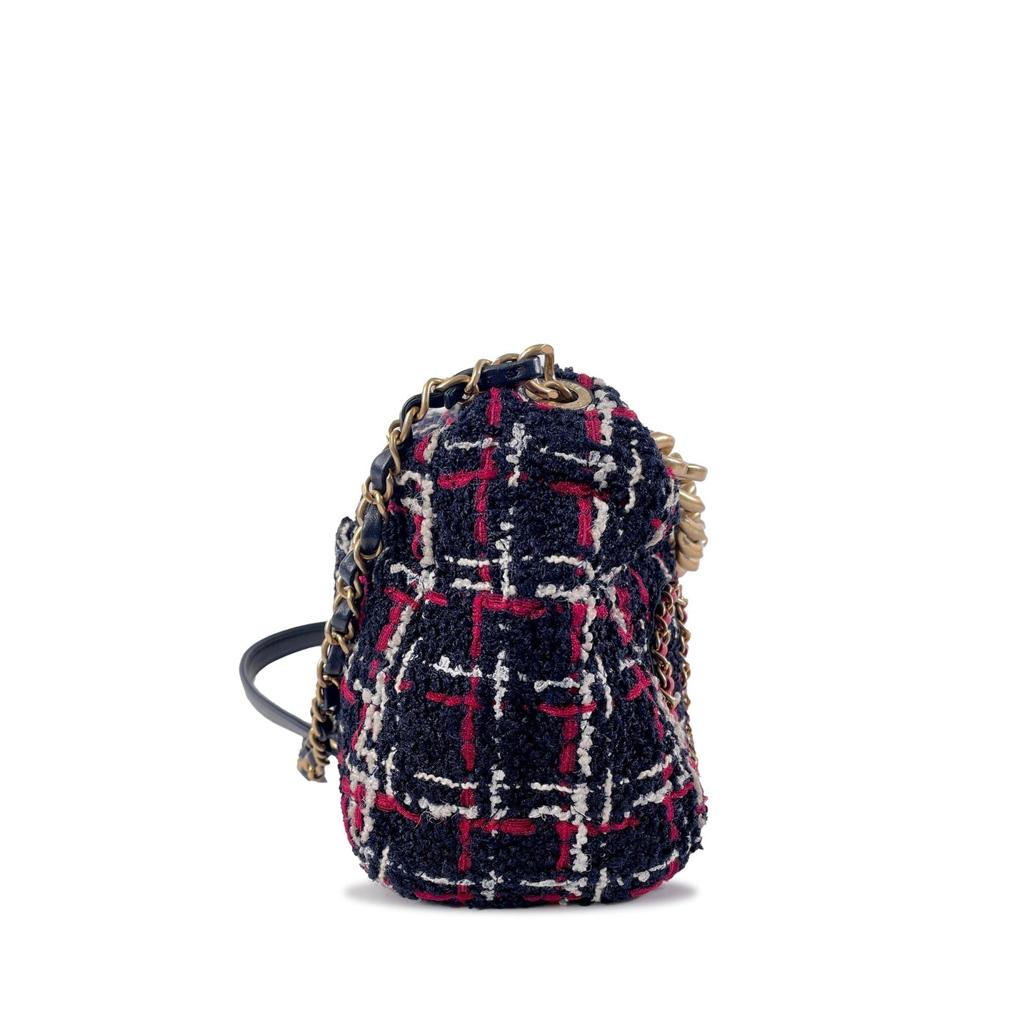Luxury Chanel Signature Tweed Chain Hobo Satchel