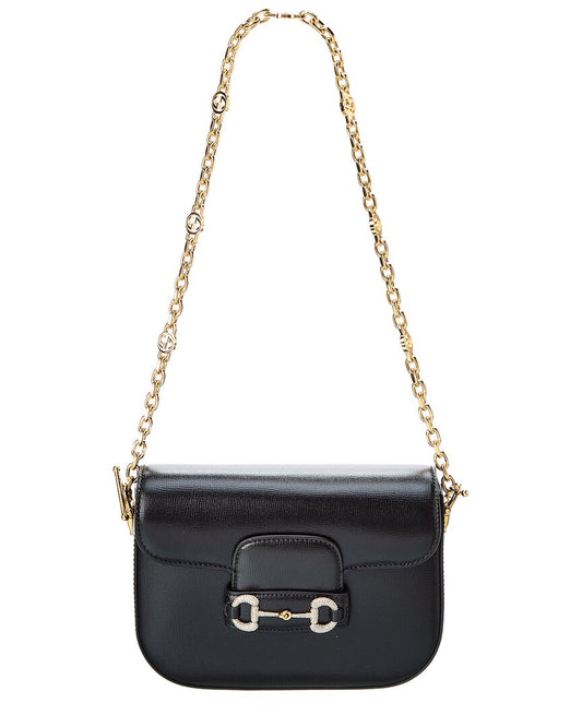 Luxury Gucci Trending 2025 Horsebit 1955 Mini Leather Shoulder Bag