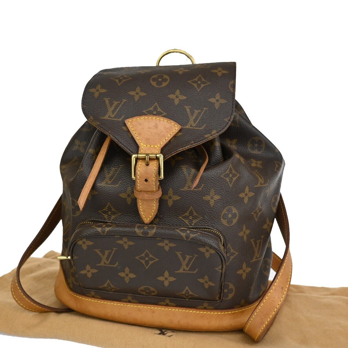 Louis Vuitton Montsouris Mm  Canvas Backpack Bag ()