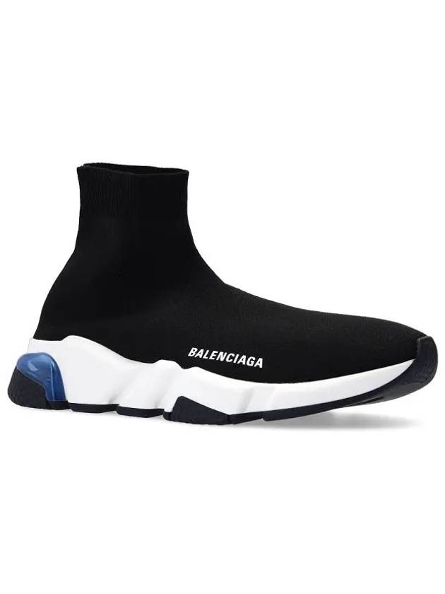 Luxury Balenciaga Speed Trainer Clear Sole High Top Sneakers  Blue Black