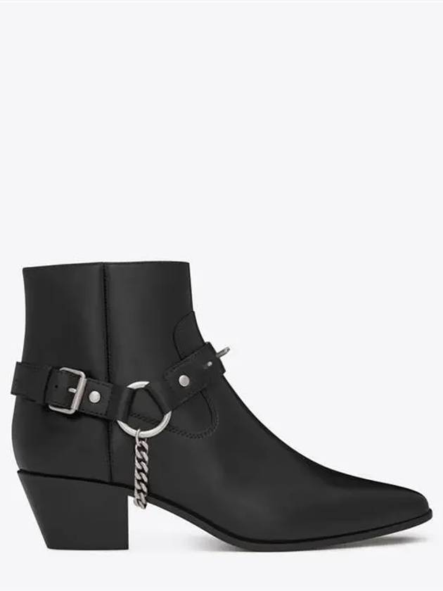 Luxury Saint Laurent Wyatt Studded Harness Chelsea Boots Black