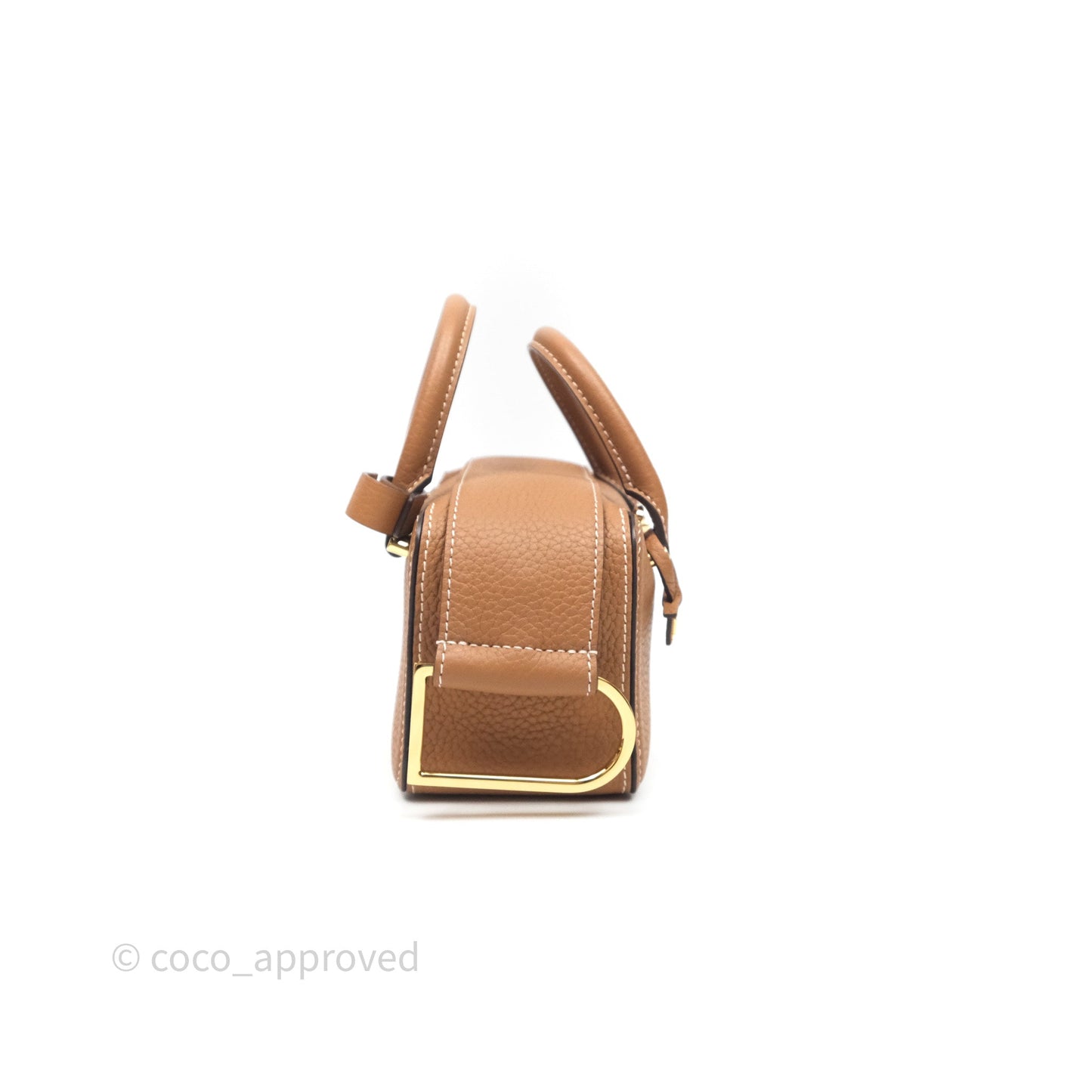 Delvaux Cool Box Nano Taurillon Soft Grained Calfskin Vegetal Ivory Gold Hardware