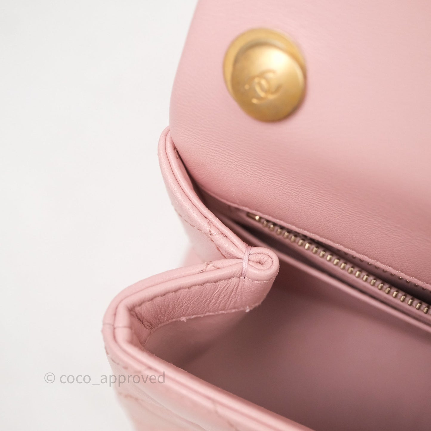 Chanel Quilted Mini Square Flap with Camellia Adjustable Chain Pink Clair Lambskin