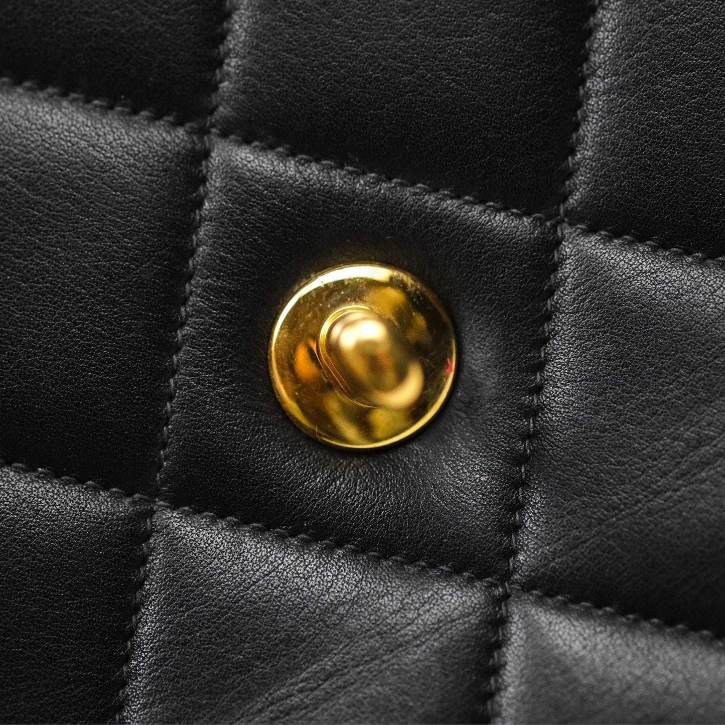Chanel Vintage Maxi Quilted CC Flap Bag Black Lambskin Gold Hardware