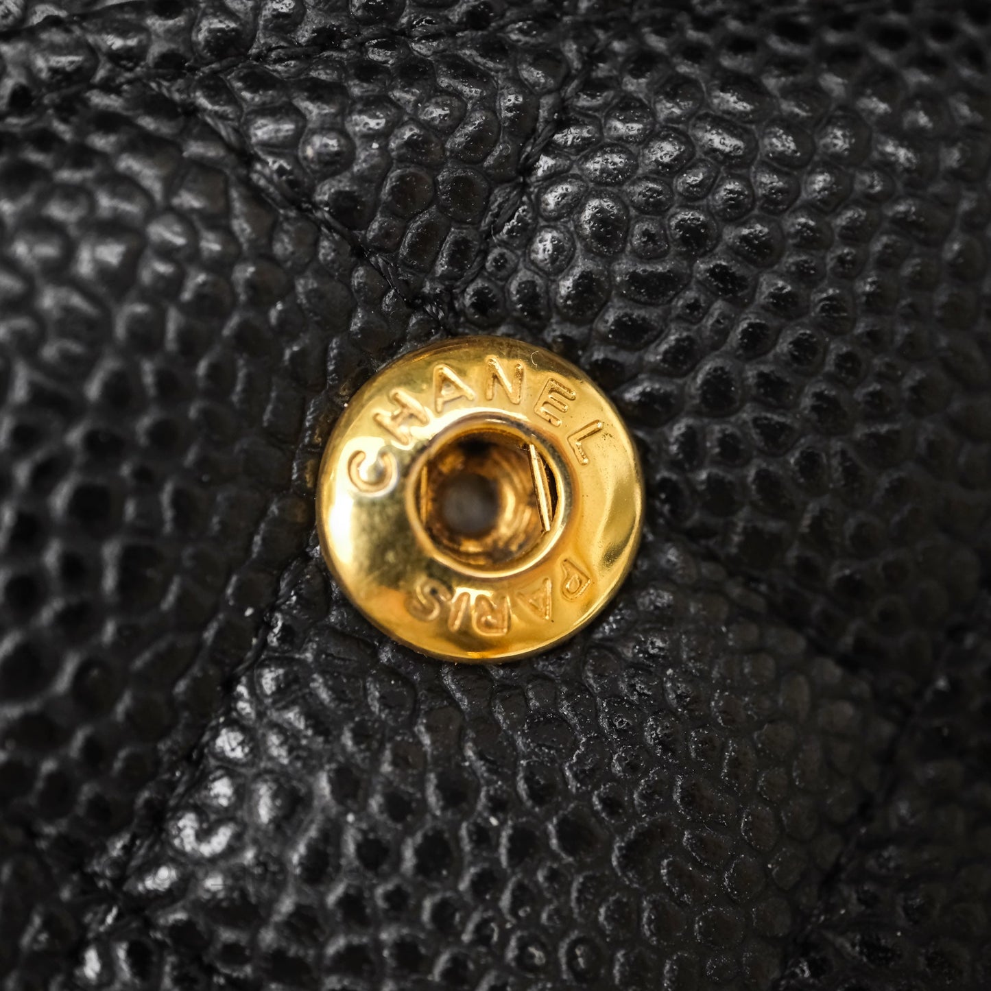Chanel Classic M/L Medium Double Flap Black Caviar Gold Hardware