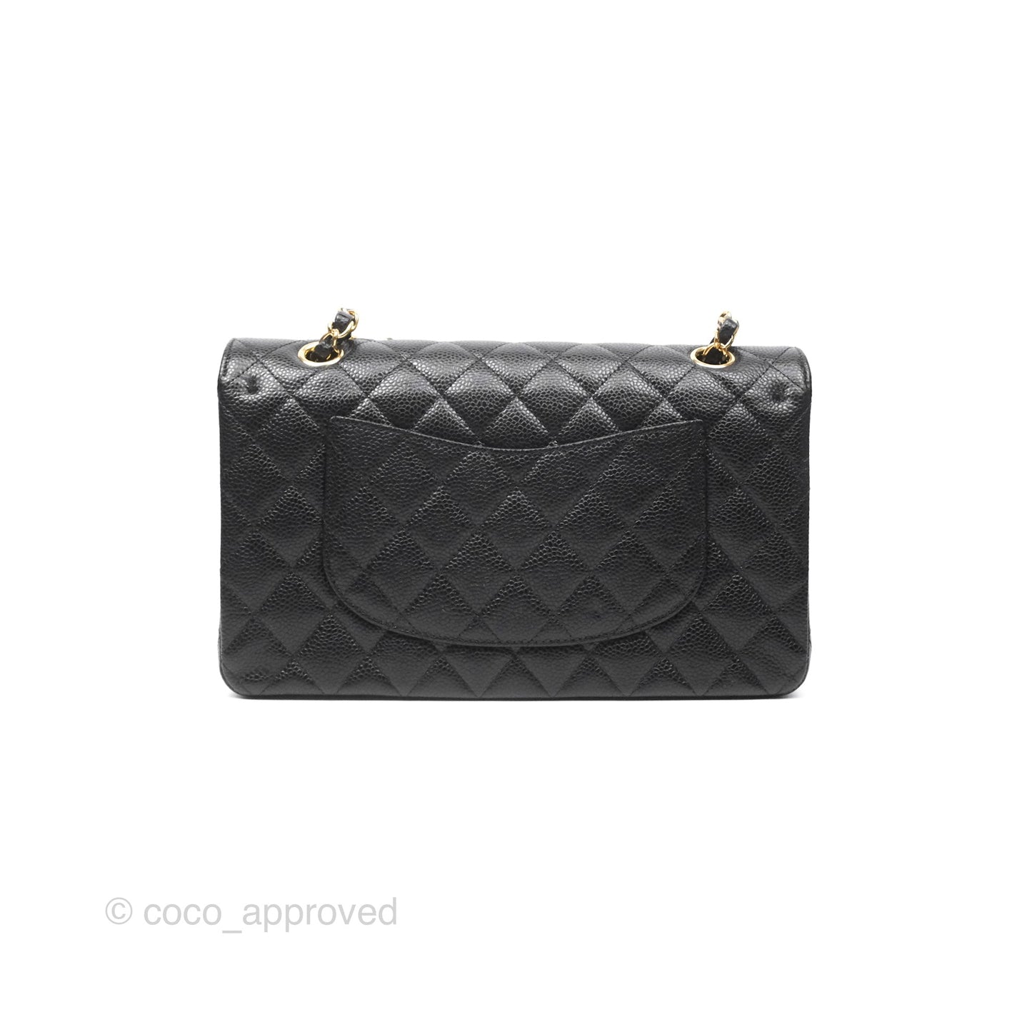 Chanel Classic M/L Medium Flap Quilted Black Caviar Gold Hardware
