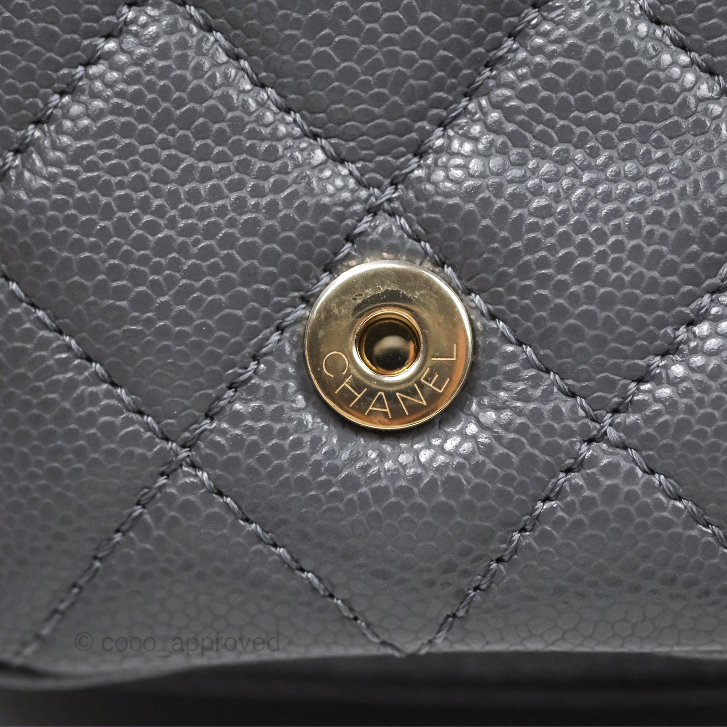 Chanel Duma Backpack Medium Grey Caviar Gold Hardware