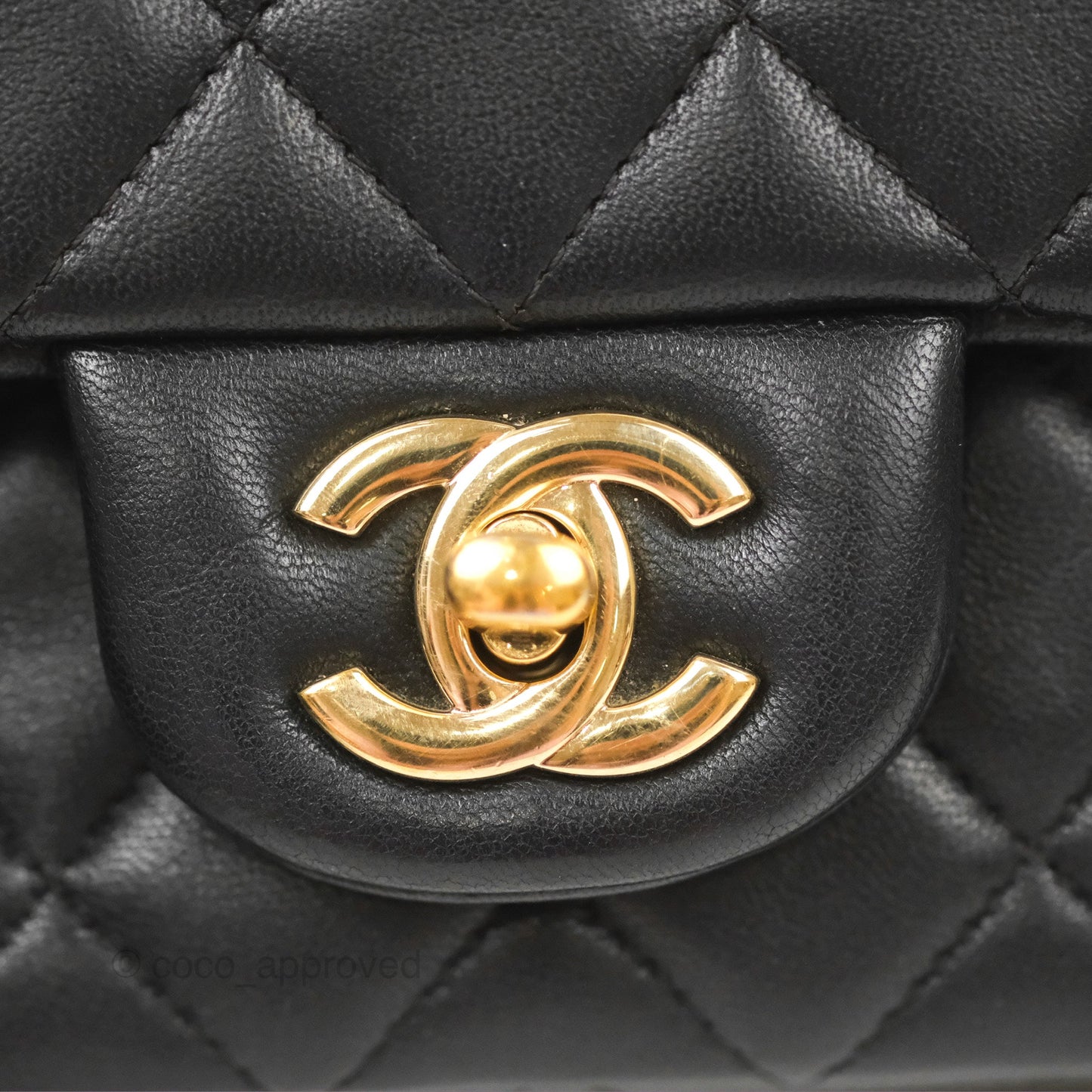 Chanel Quilted Mini Rectangular Flap Black Lambskin Gold Hardware
