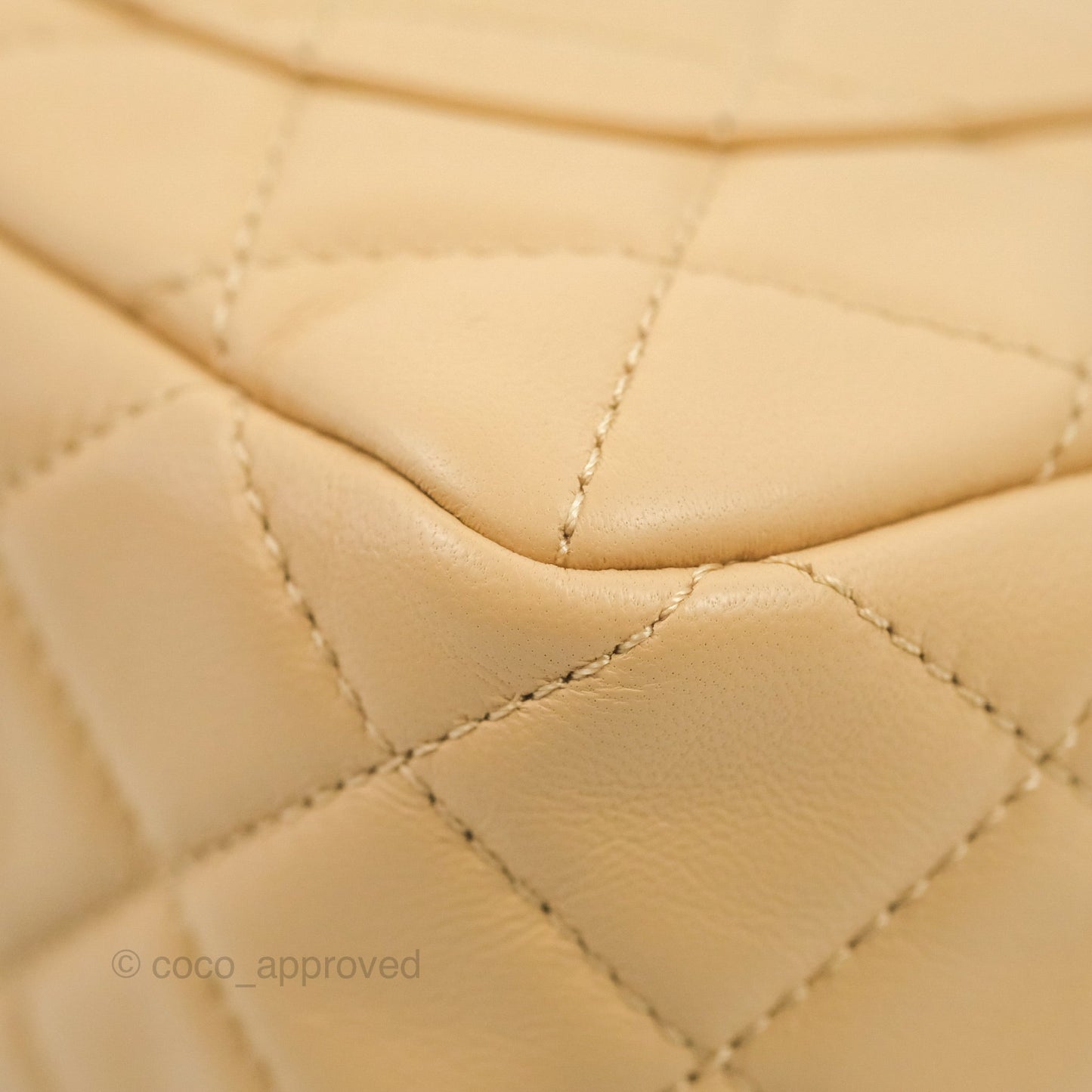 Chanel Mini Rectangular Pearl Crush Beige Lambskin Aged Gold Hardware