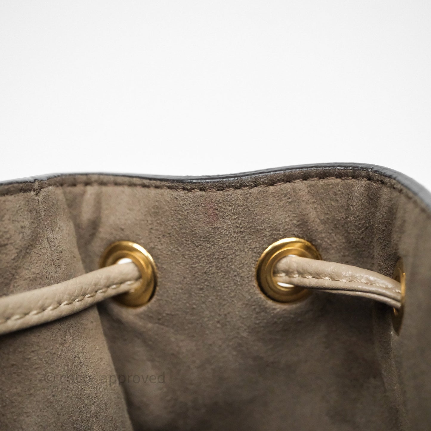 Fendi Mini Mon Tresor Bucket Bag Tortora Grained Calfskin