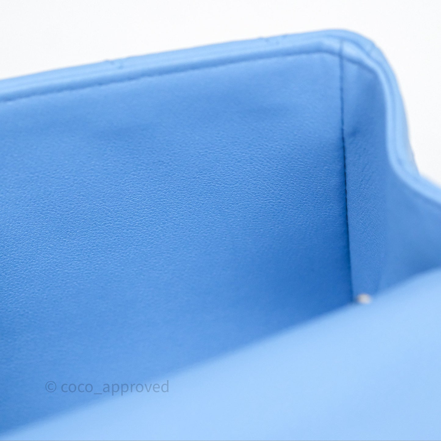 Chanel Top Handle Mini Rectangular Flap Blue Lambskin Gold Hardware