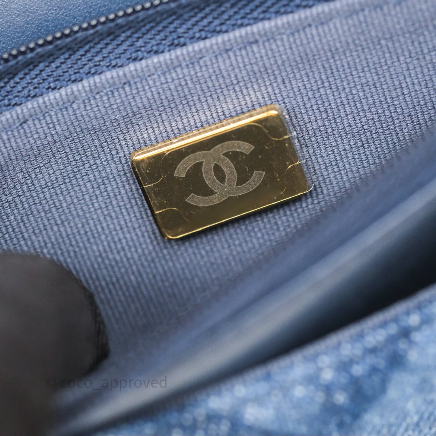 Chanel Quilted Classic Wallet on Chain WOC Denim Gold Hardware