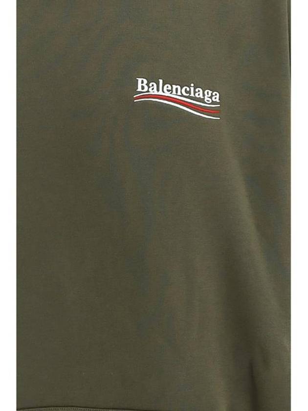 Luxury Balenciaga Men's Political Campaign Large Fit Hoodie Khaki
