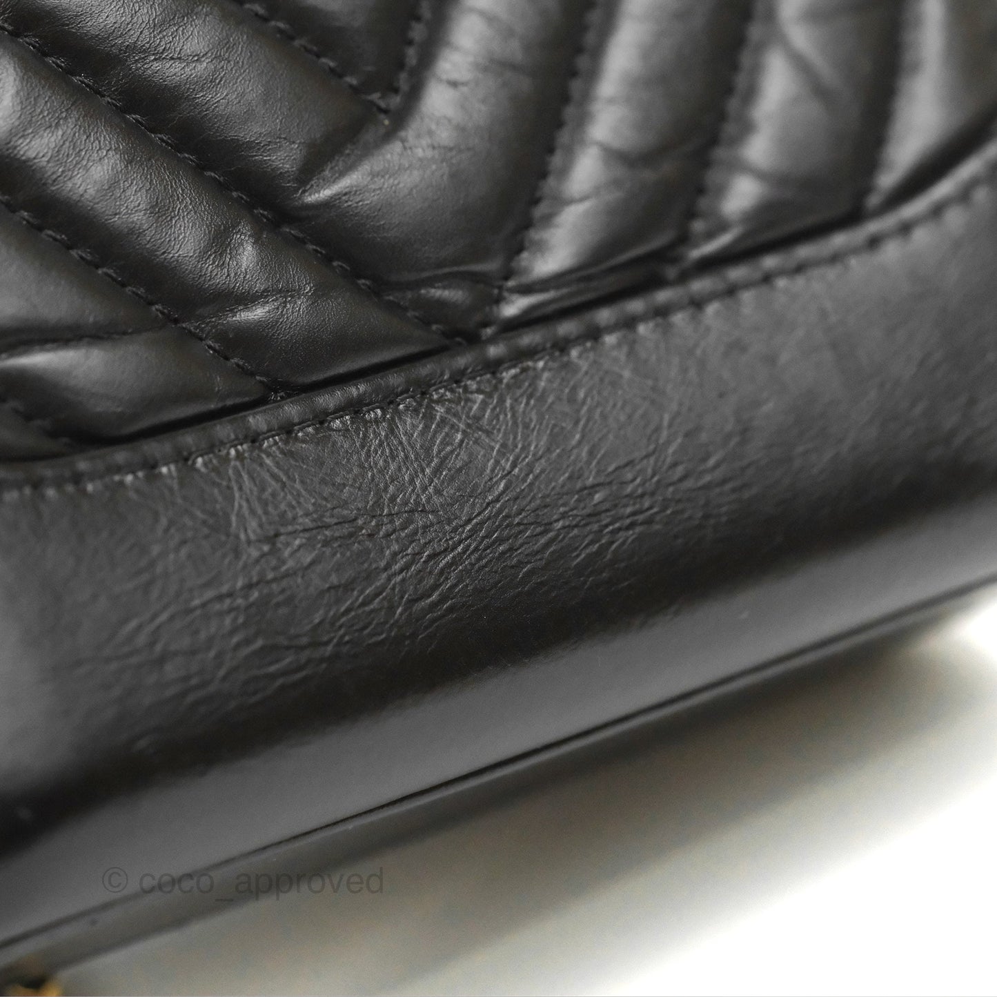 Chanel Calfskin Chevron Small Gabrielle Hobo Black Mixed Hardware